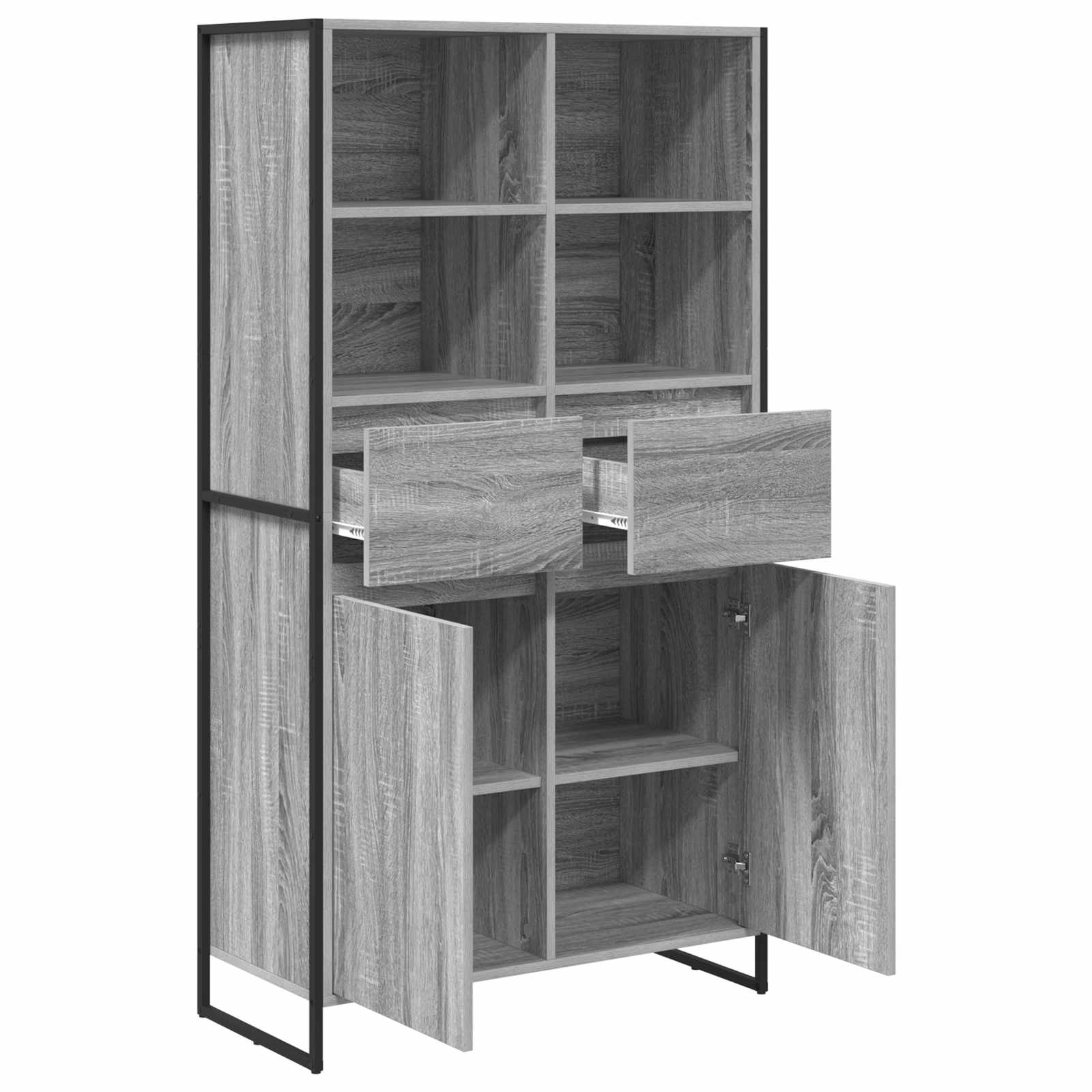 Kabal 2 pcs Grey Sonoma 81 x 36 x 150.5 cm Engineered Wood
