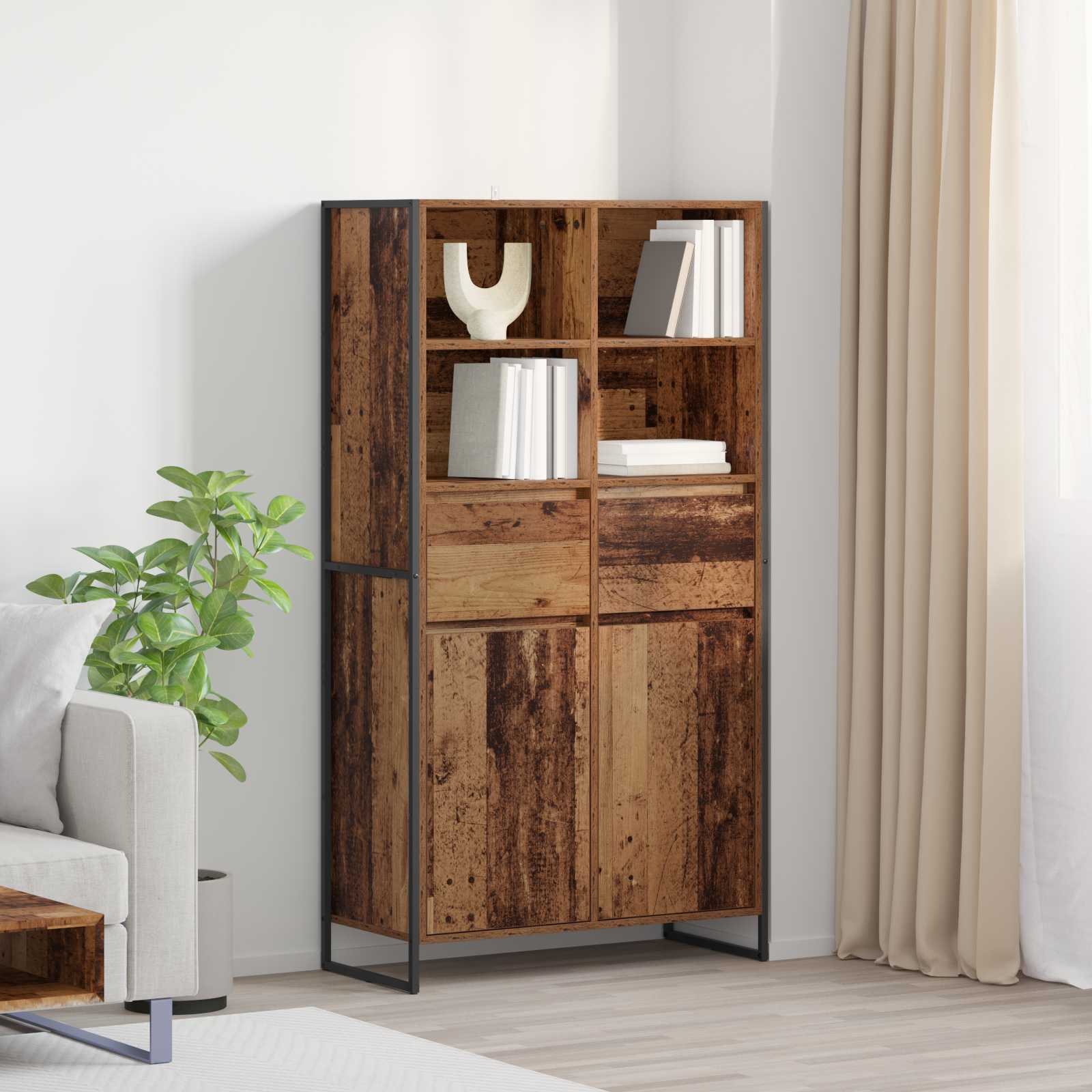 Kabalas su stalčių 2 pcs Senovinis medis 81 x 36 x 150.5 cm