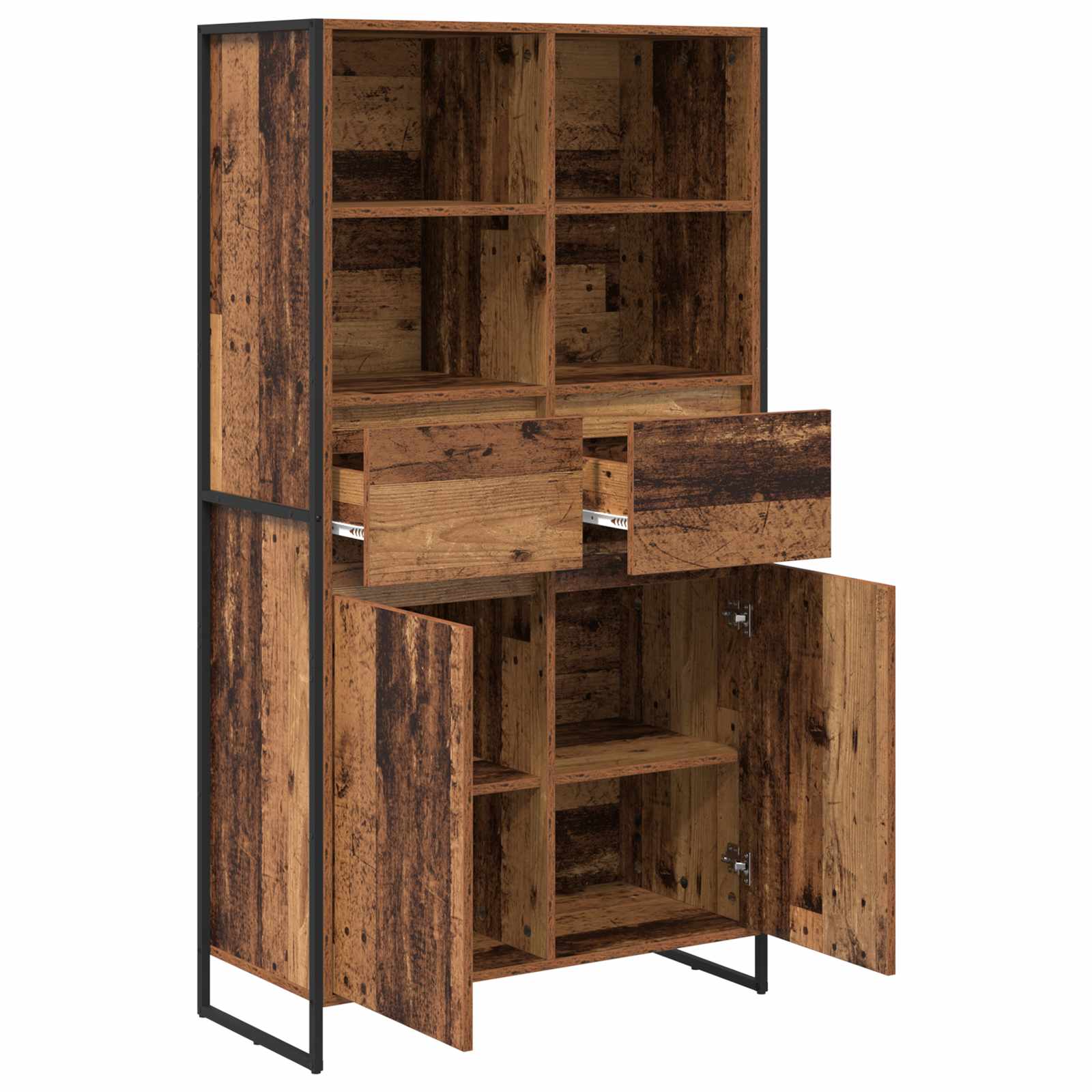 Kabalas su stalčių 2 pcs Senovinis medis 81 x 36 x 150.5 cm
