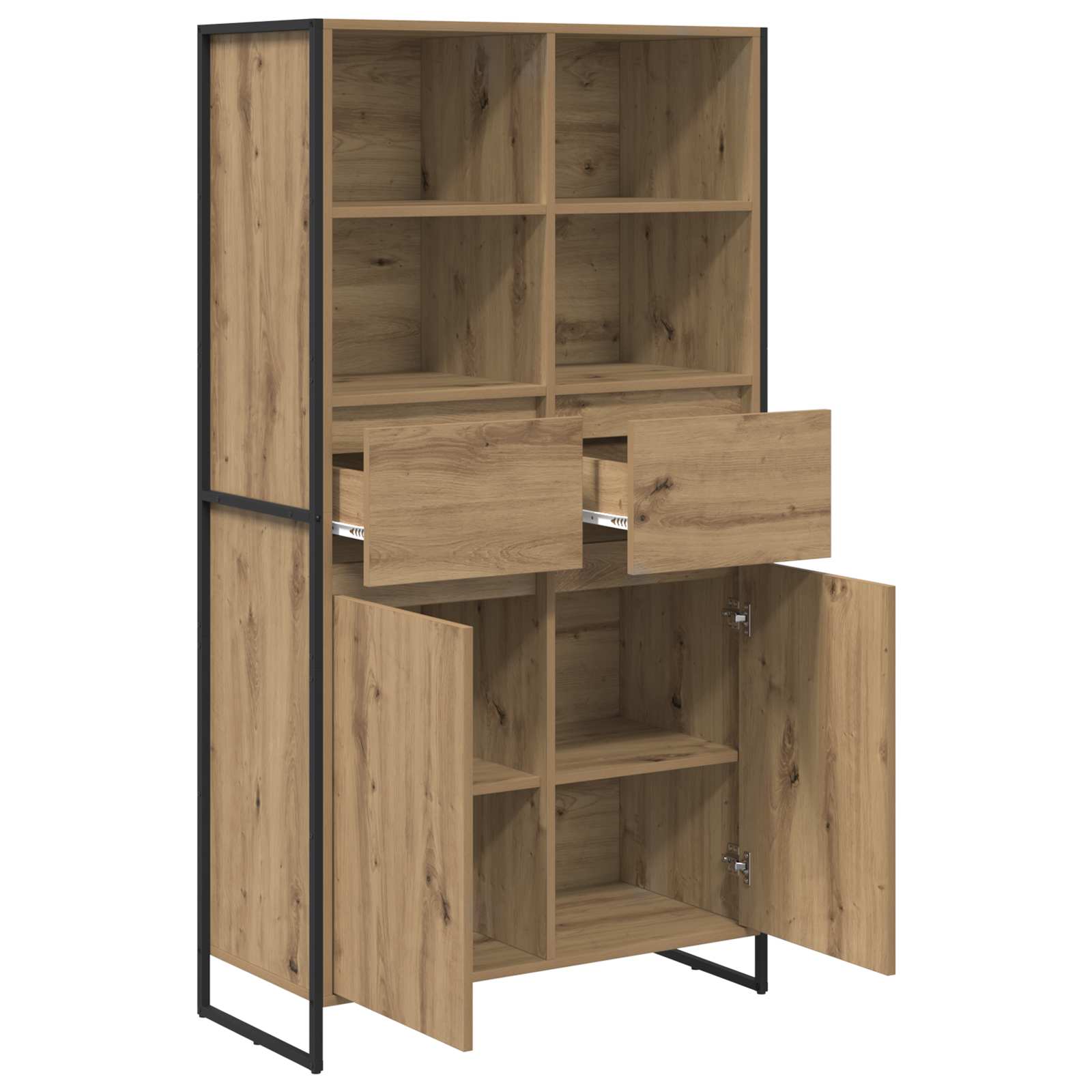 Kabalas su stalčių 2 pcs Meistrų ąžuolas 81 x 36 x 150.5 cm