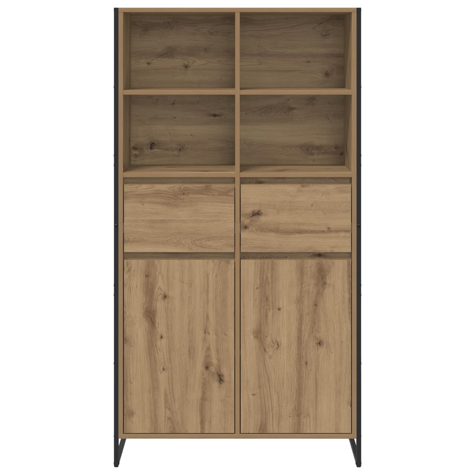 Kabalas su stalčių 2 pcs Meistrų ąžuolas 81 x 36 x 150.5 cm