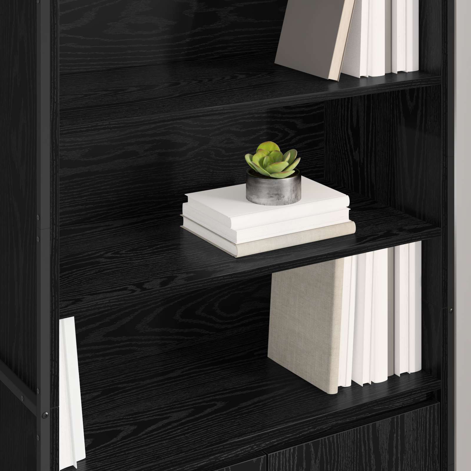 Tall Cabinets 2 pcs Black Oak 60 x 36 x 300 cm