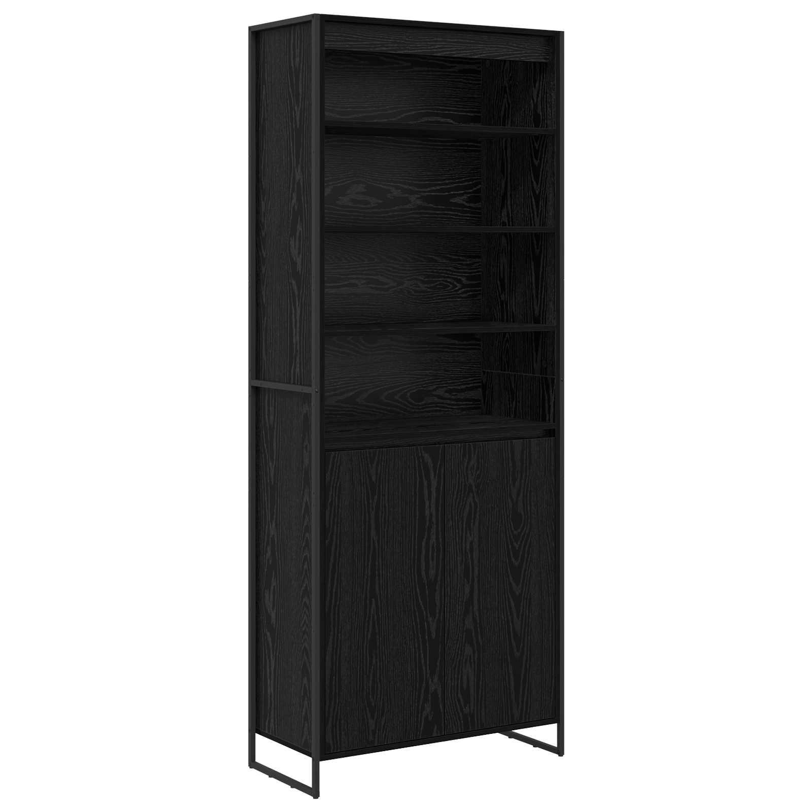Tall Cabinets 2 pcs Black Oak 60 x 36 x 300 cm