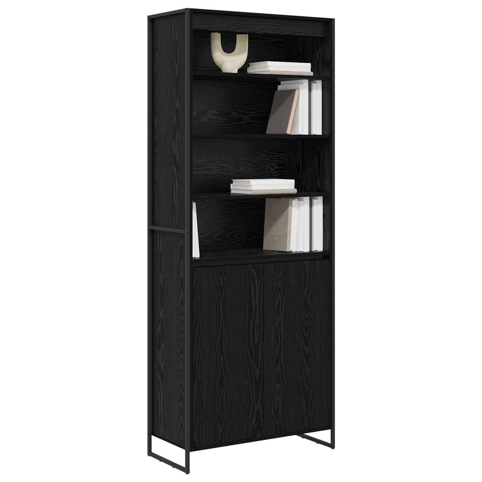 Tall Cabinets 2 pcs Black Oak 60 x 36 x 300 cm