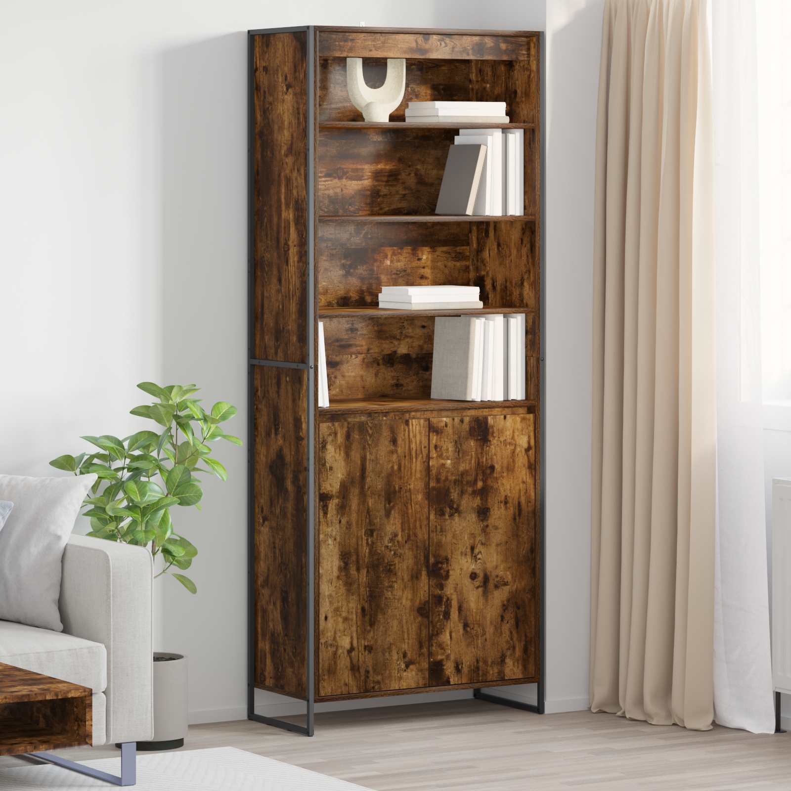 Tall cabinets 2 pcs Smoked oak 60 x 36 x 300 cm