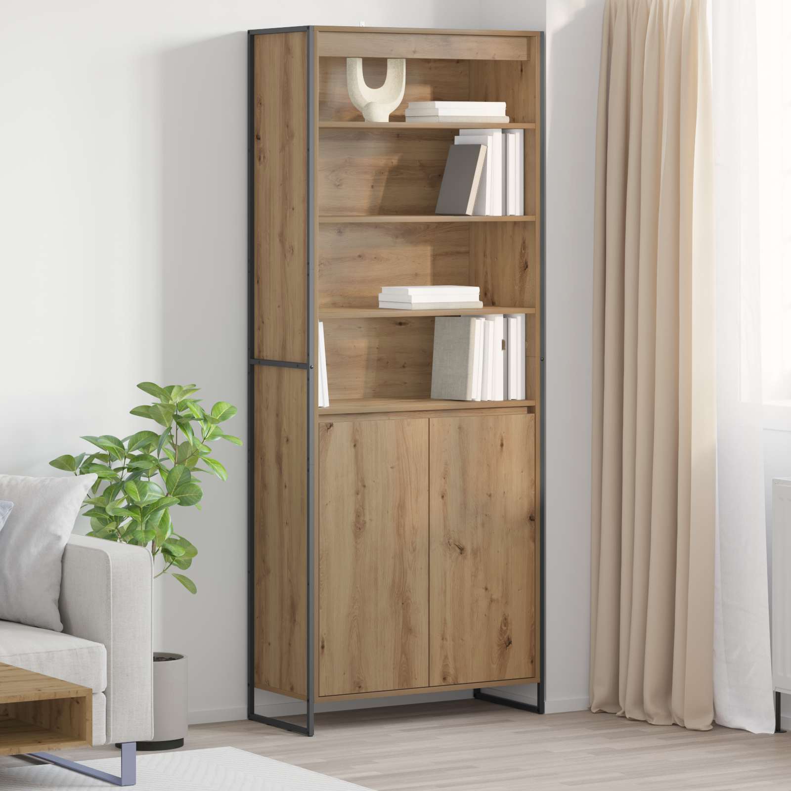 Aukšti spintelės 2 pcs Meistrų ąžuolas 60 x 36 x 300 cm
