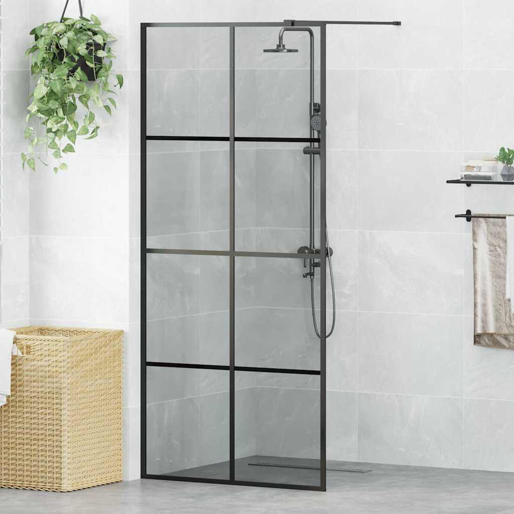 Įėjimo dušo siena Juoda 90 x 195 cm grūdintas stiklas