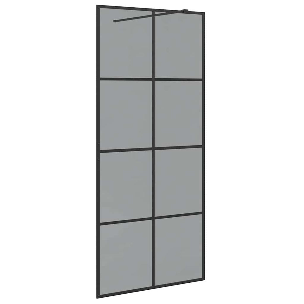 Įėjimo dušo siena Juoda 90 x 195 cm grūdintas stiklas