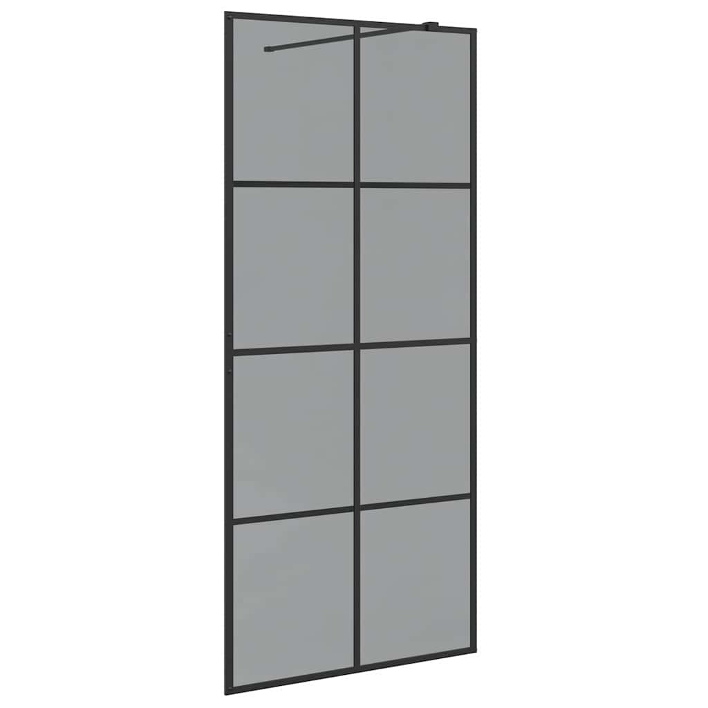 Įėjimo dušo siena Juoda 90 x 195 cm grūdintas stiklas