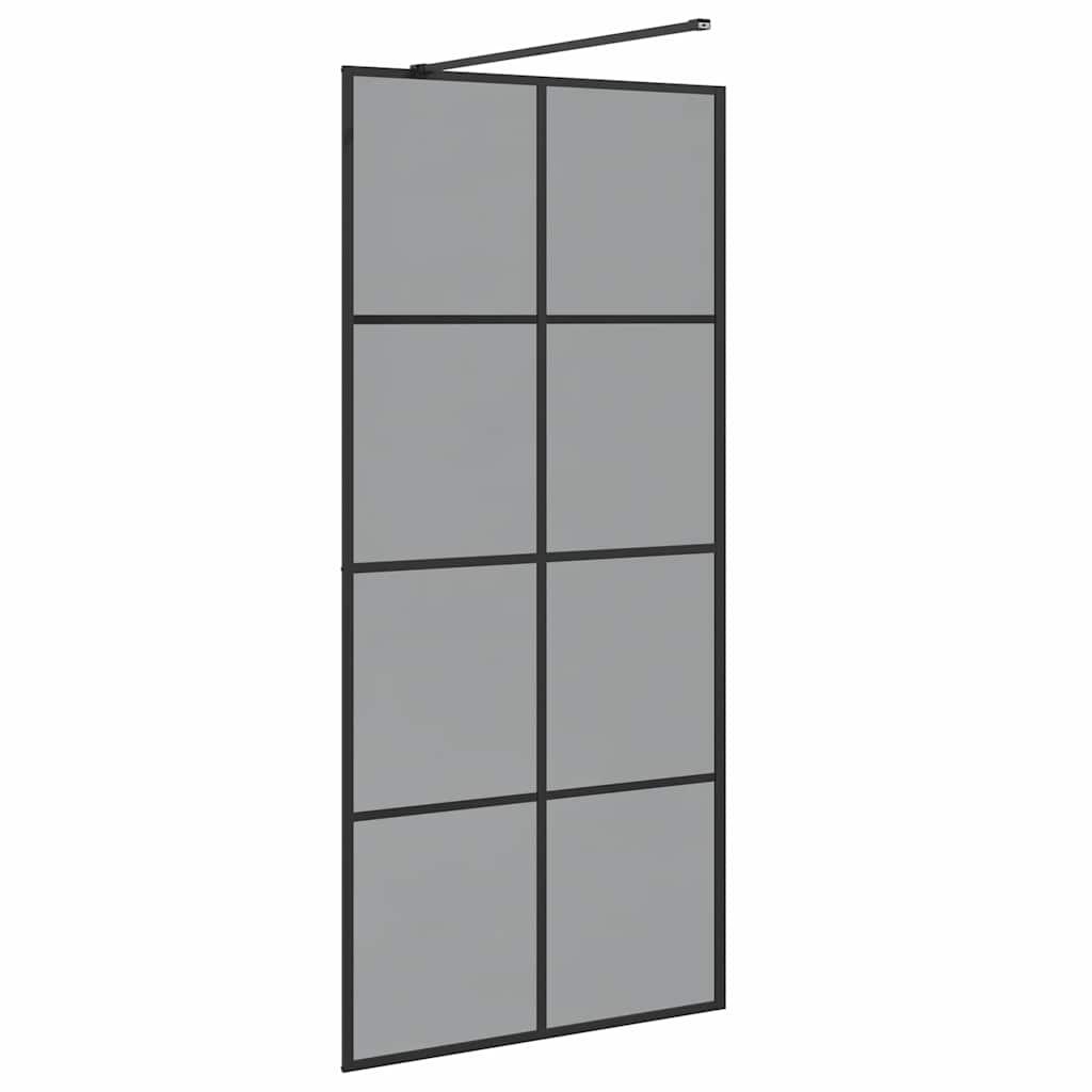 Įėjimo dušo siena Juoda 90 x 195 cm grūdintas stiklas