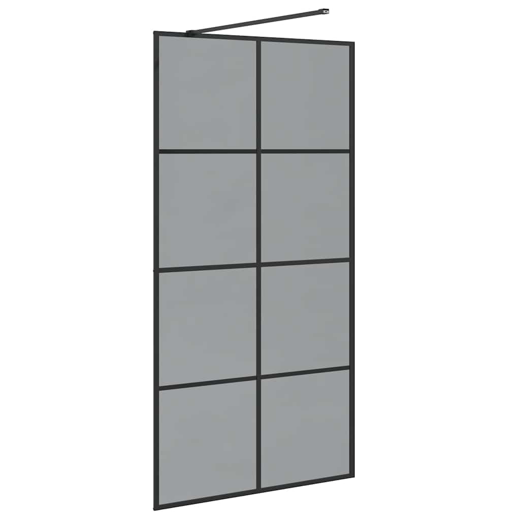 Įėjimo dušo siena Juoda 100 x 195 cm grūdintas stiklas