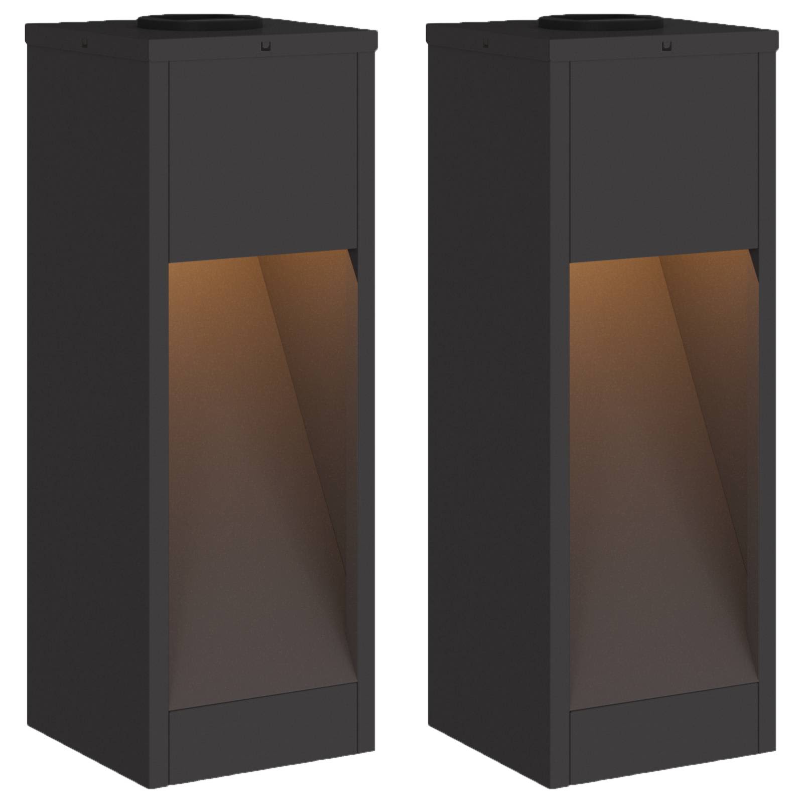 Saulės LED takų šviestuvas 2 pcs Juoda Šaltai valcuotas plienas