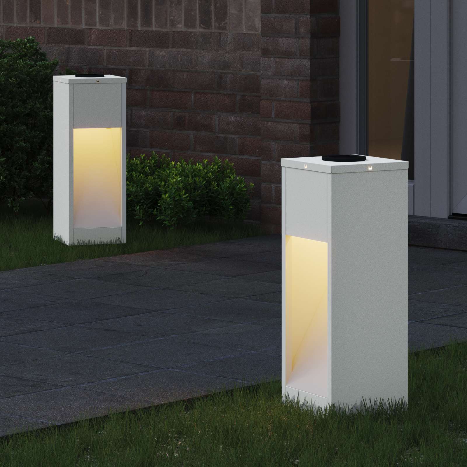 Saulės LED takų šviestuvas 2 pcs Balta Šaltai valcuotas plienas