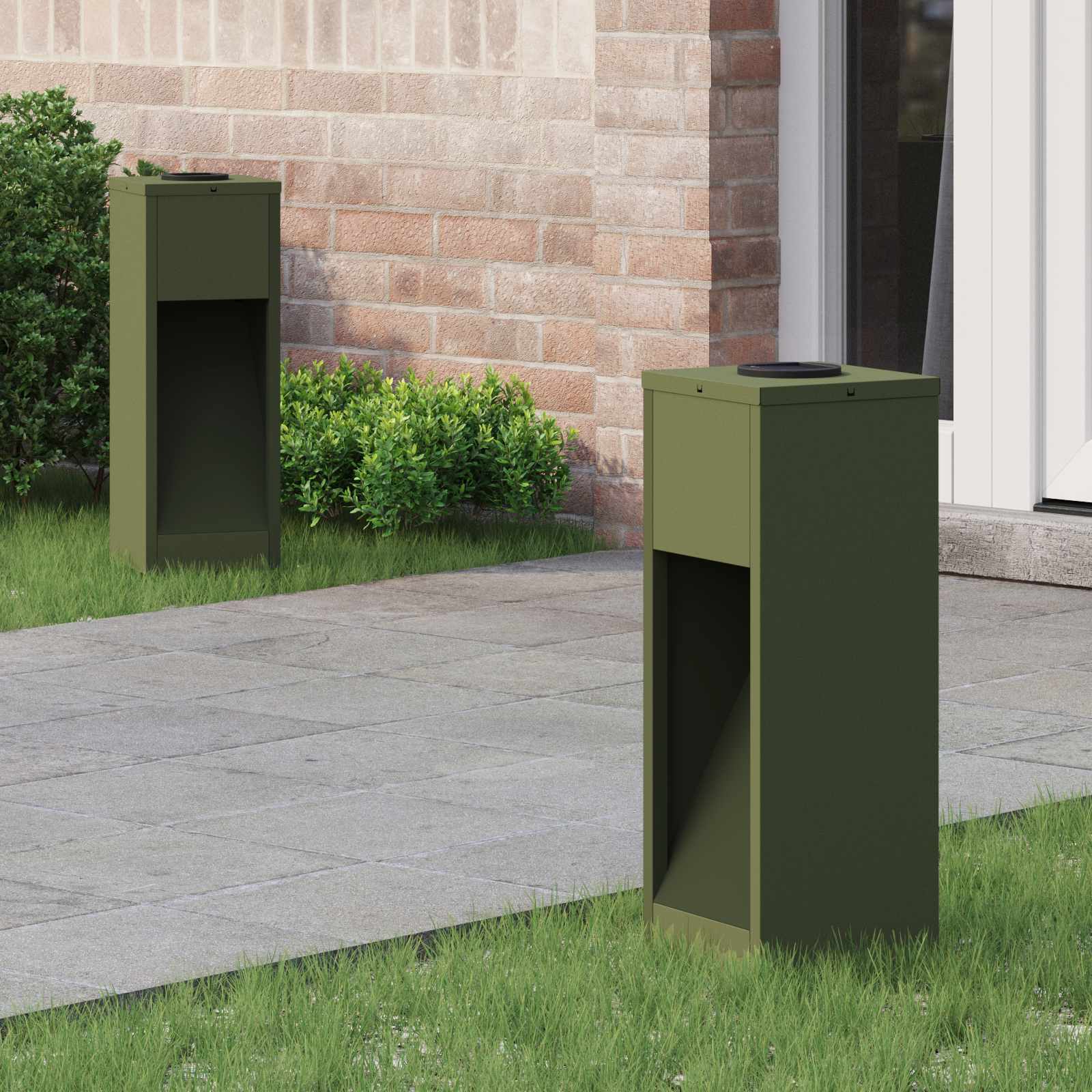 Solar LED Path Light 2 pcs Olive green