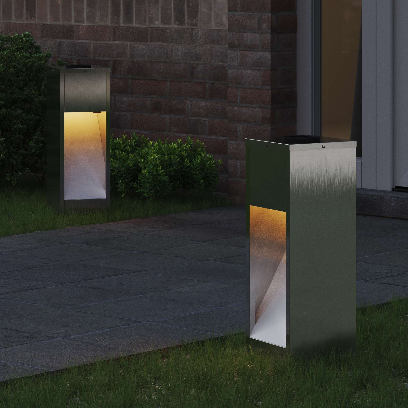 Saulės LED takų šviestuvas 2 pcs Nerūdijantis Plienas