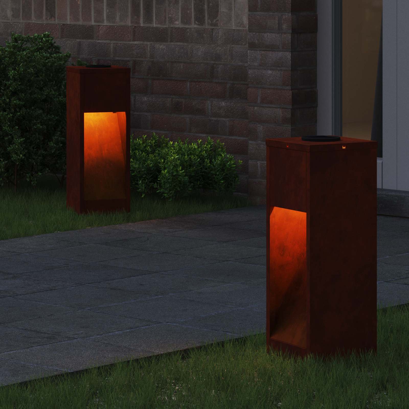 Saulės LED takų šviestuvas 2 vnt. Šilta balta 18 x 18 x 50 cm