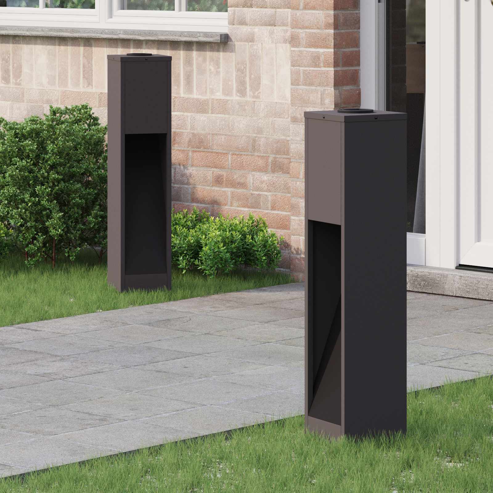 Solar LED Path Light 2 pcs Black Cold-rolled steel