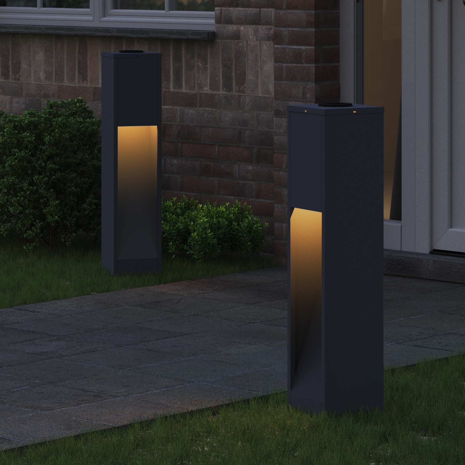 Solar LED path light 2 pcs Anthracite