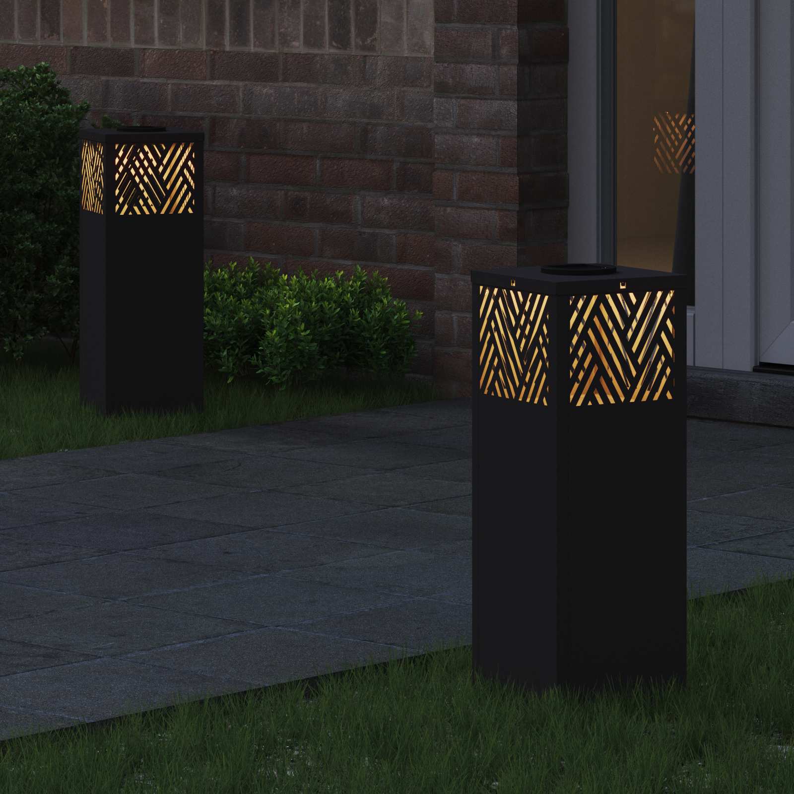 Saulės LED šaligatvio šviesa Eglutė 2 pcs Juoda