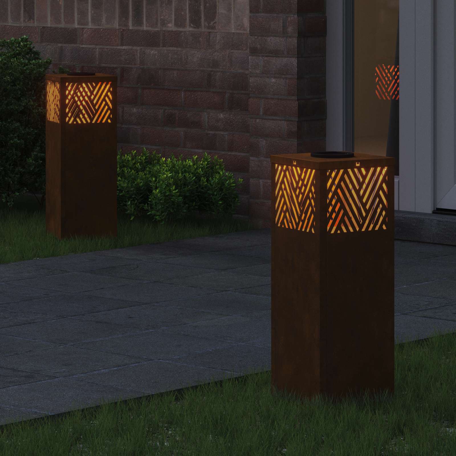 Saulės LED šaligatvio šviesa Eglutė 2 pcs Corten plienas