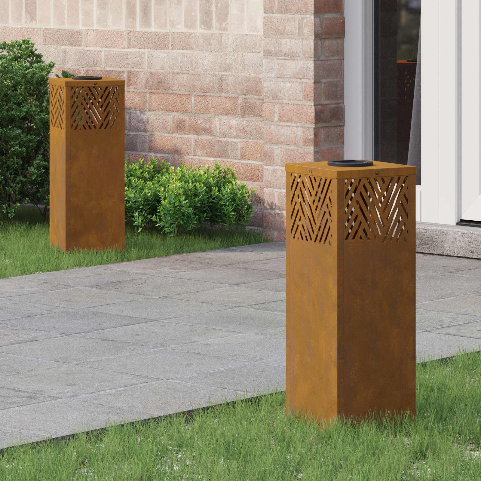 Saulės LED šaligatvio šviesa Eglutė 2 pcs Corten plienas