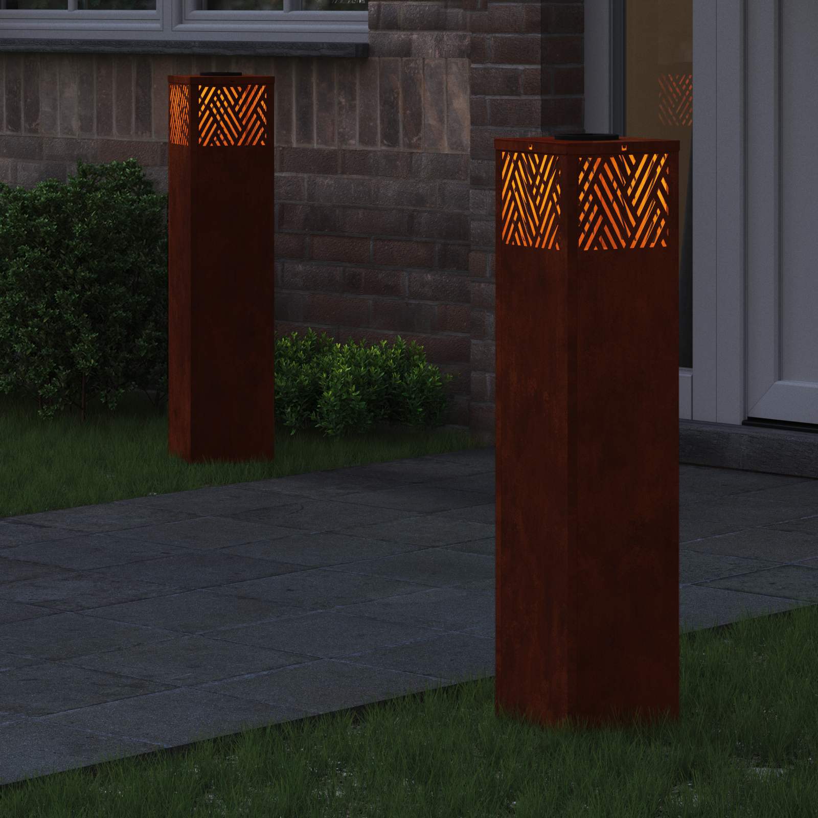 Saulės LED šaligatvio šviesa Eglutė 2 pcs Corten plienas