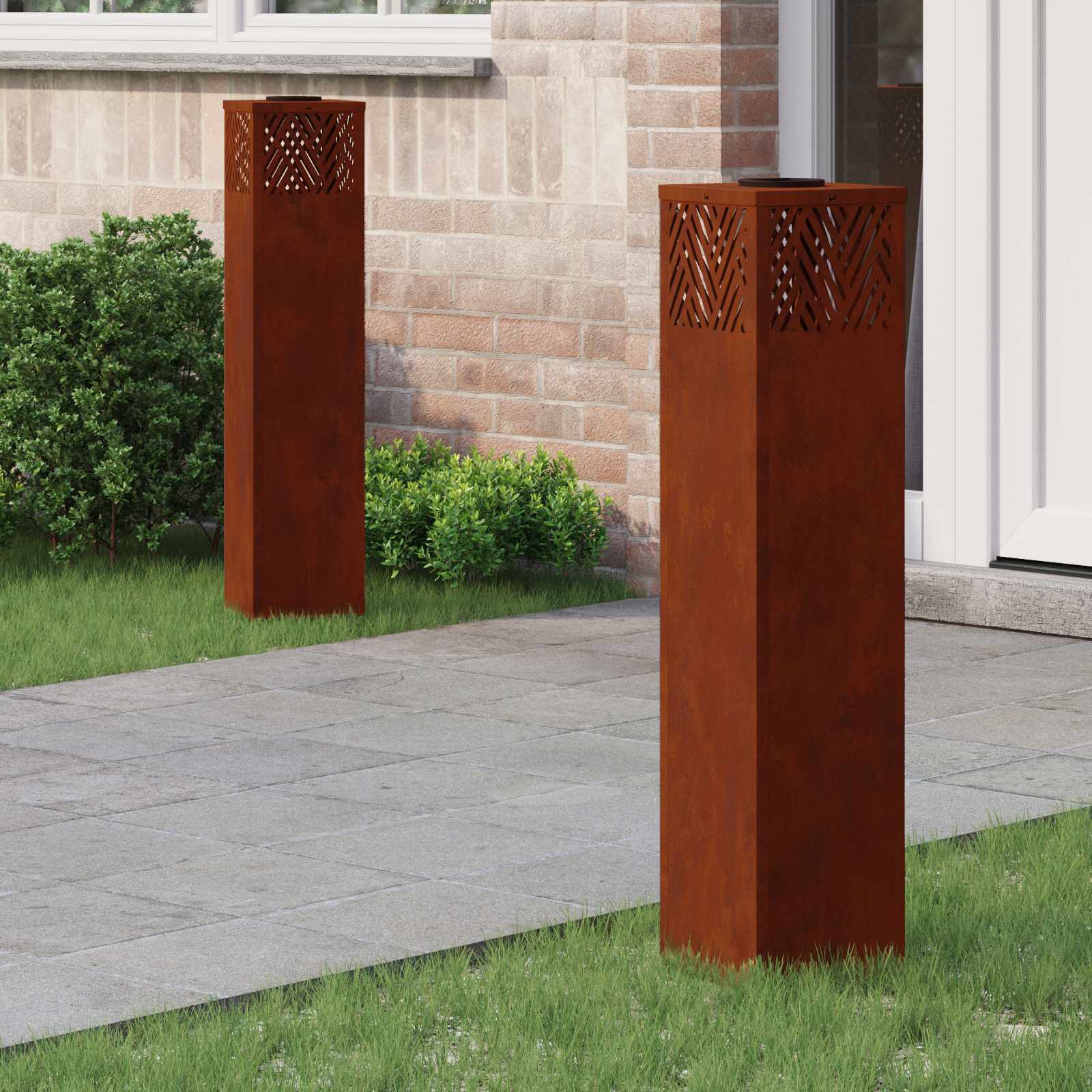 Saulės LED šaligatvio šviesa Eglutė 2 pcs Corten plienas