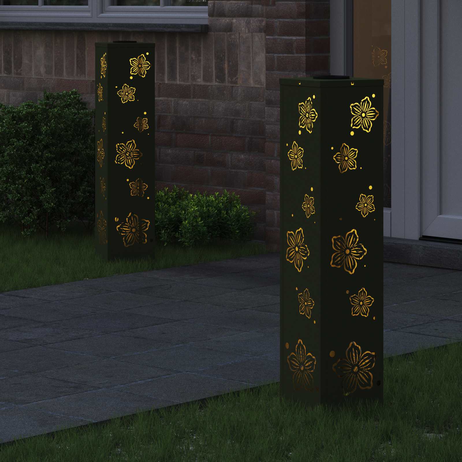 Saulės LED šaligatvio šviesa 2 pcs Alyvuogių žalia
