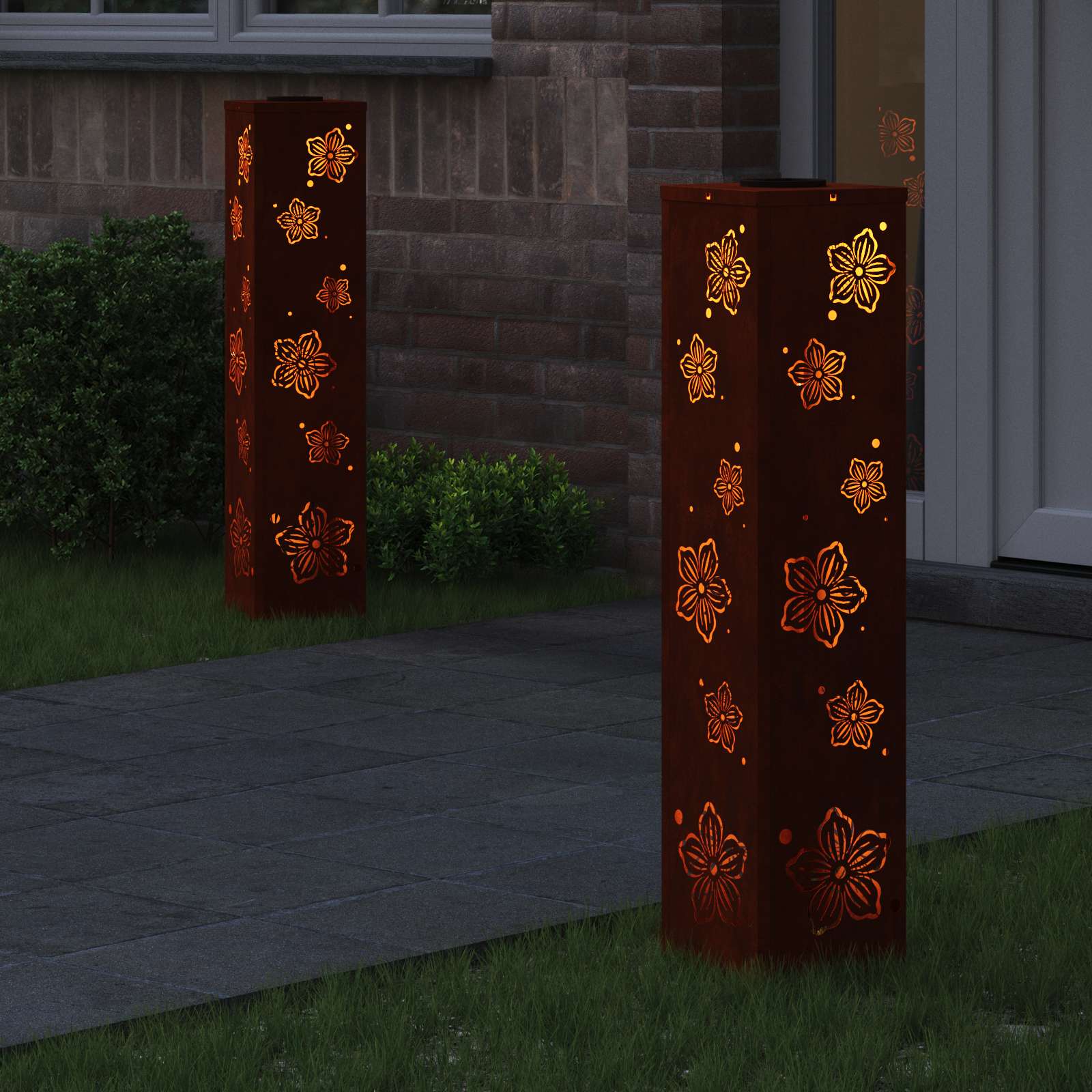Saulės LED šaligatvio šviesa 2 pcs Rūdijanti