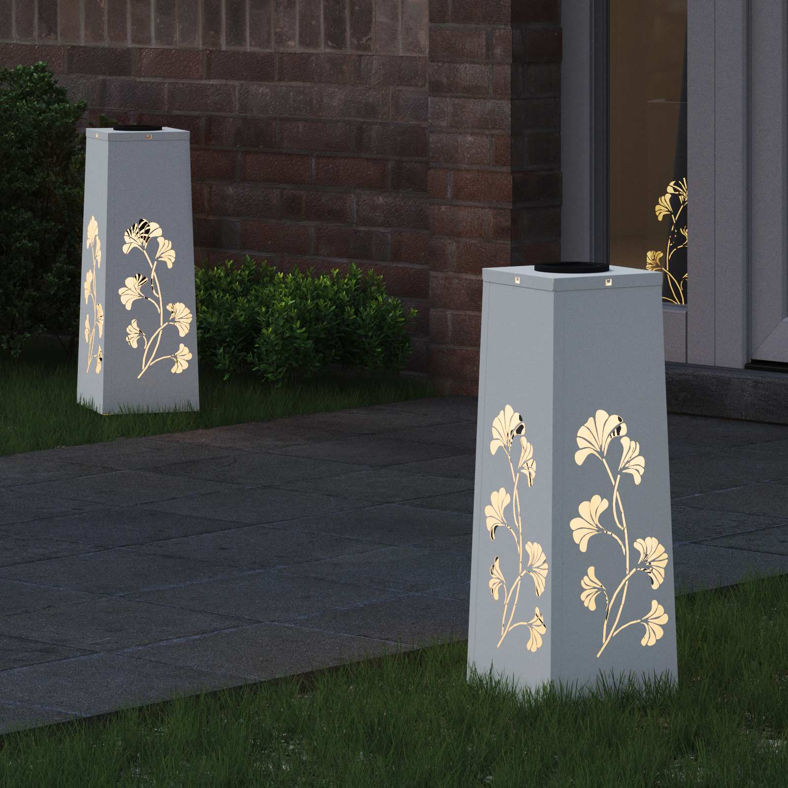 Saulės LED šaligatvio šviesa 2 pcs Balta