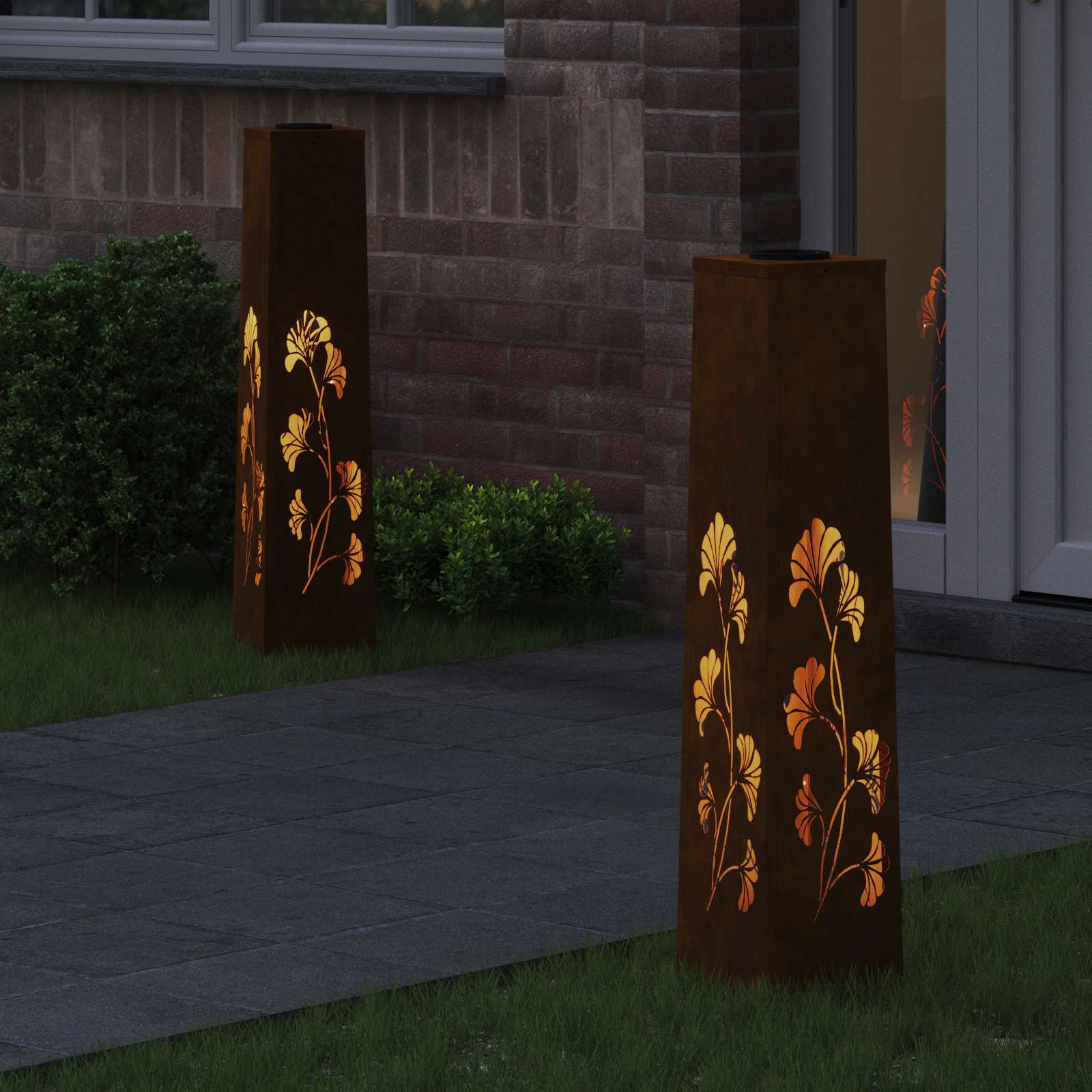 Saulės LED šaligatvio šviesa 2 pcs Rūdijanti