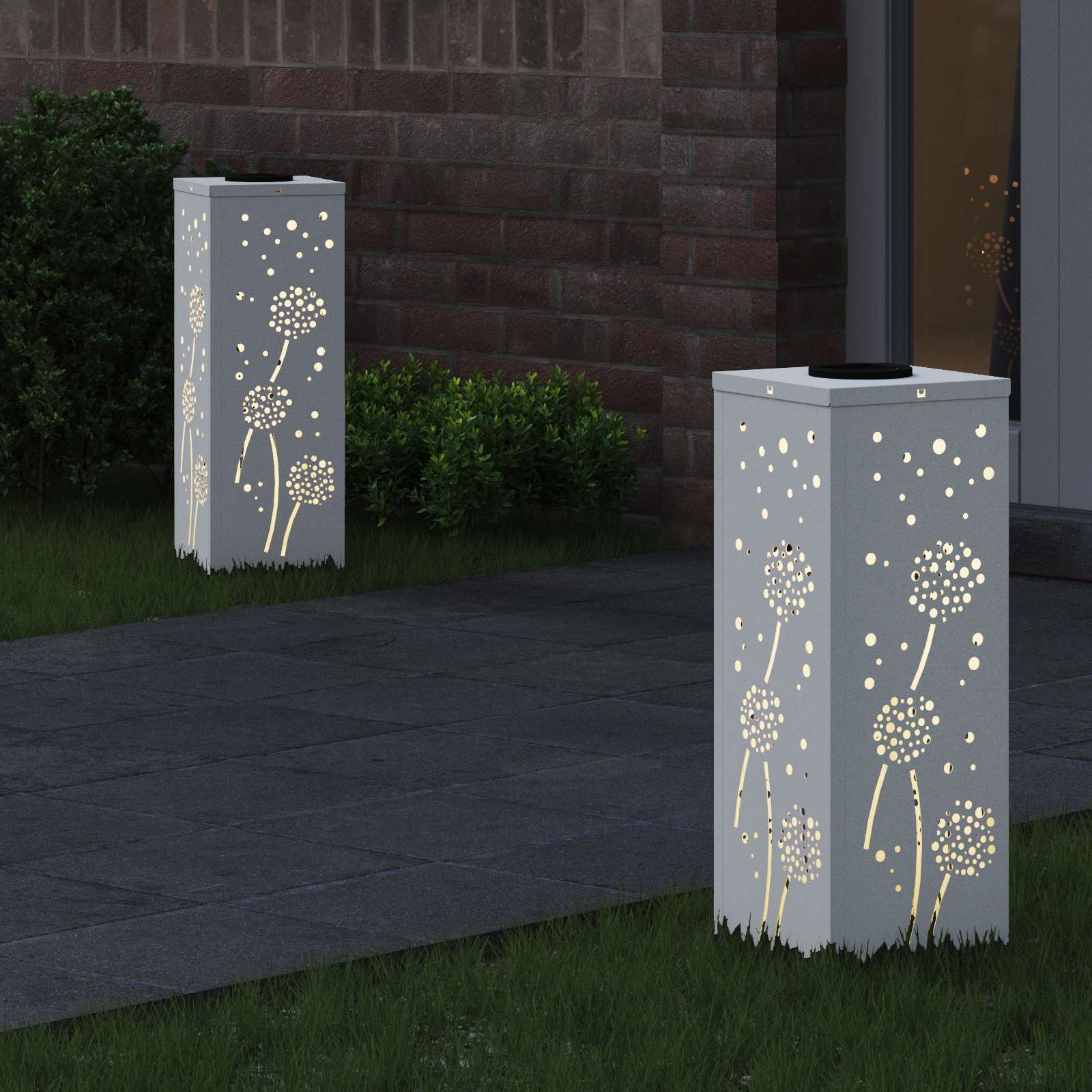 Saulės LED šaligatvio šviesa 2 pcs Balta