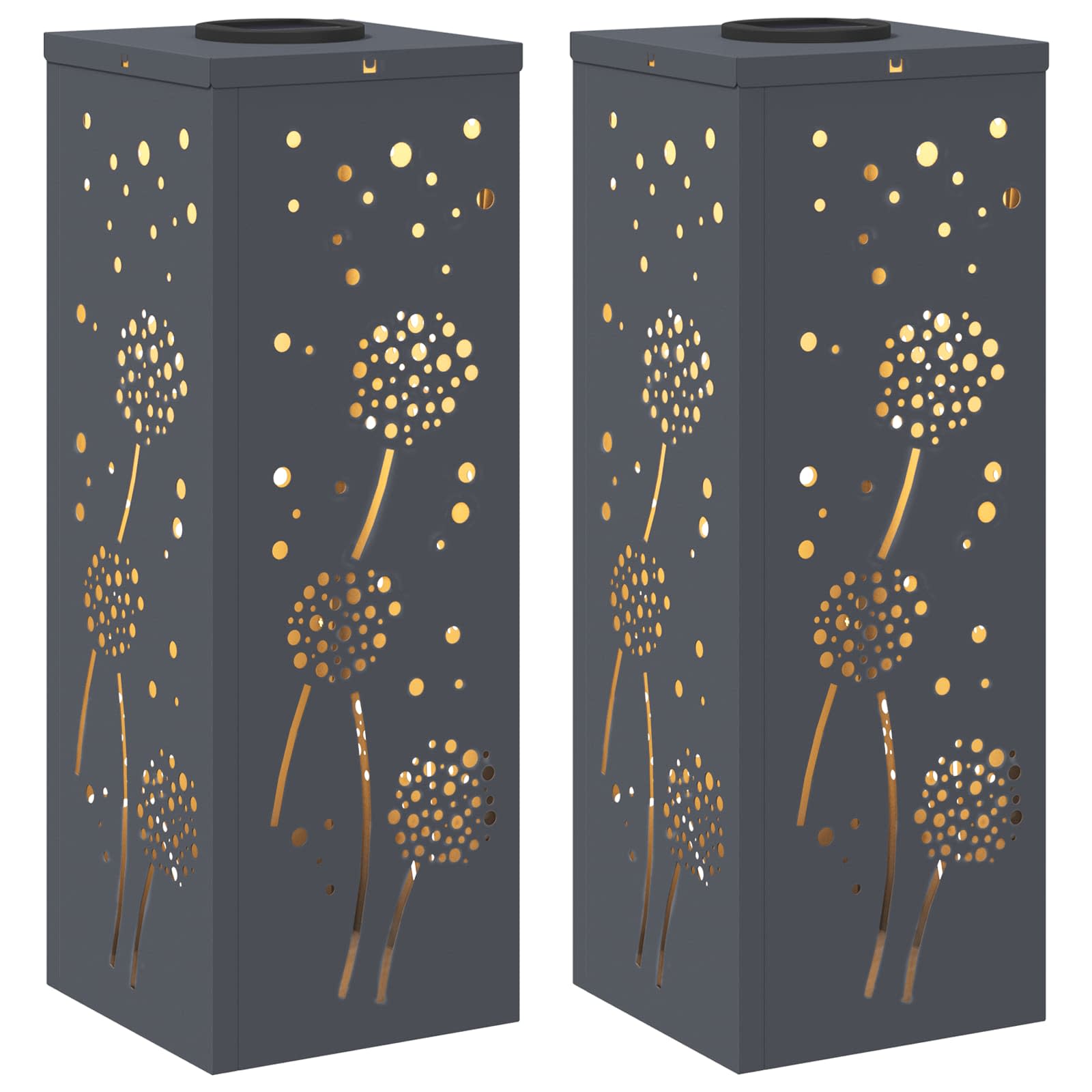 Saulės LED šaligatvio šviesa 2 pcs Antracitas