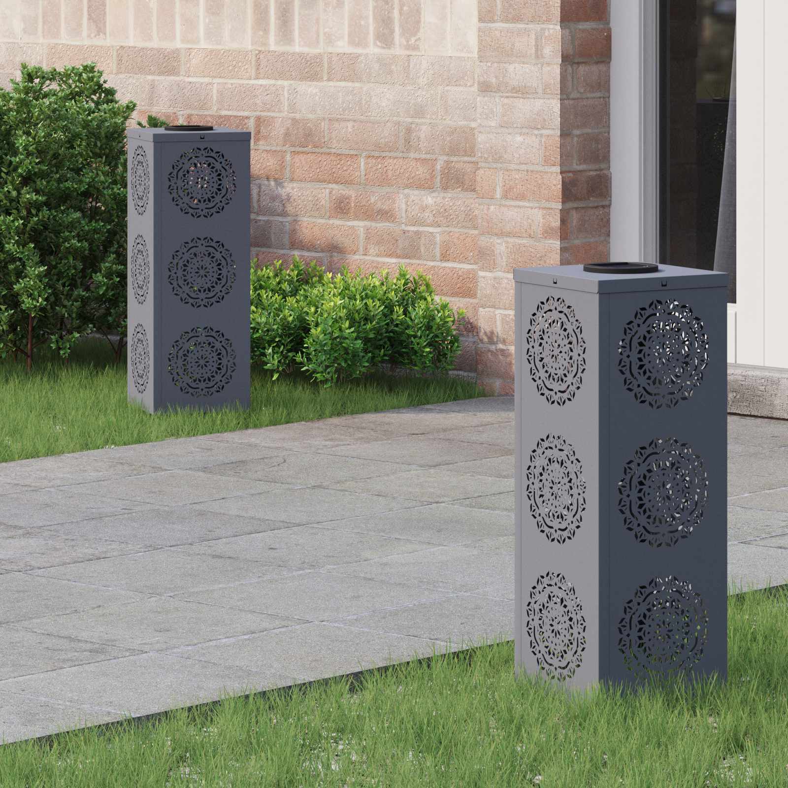 Saulės LED šaligatvio šviesa 2 pcs Antracitas