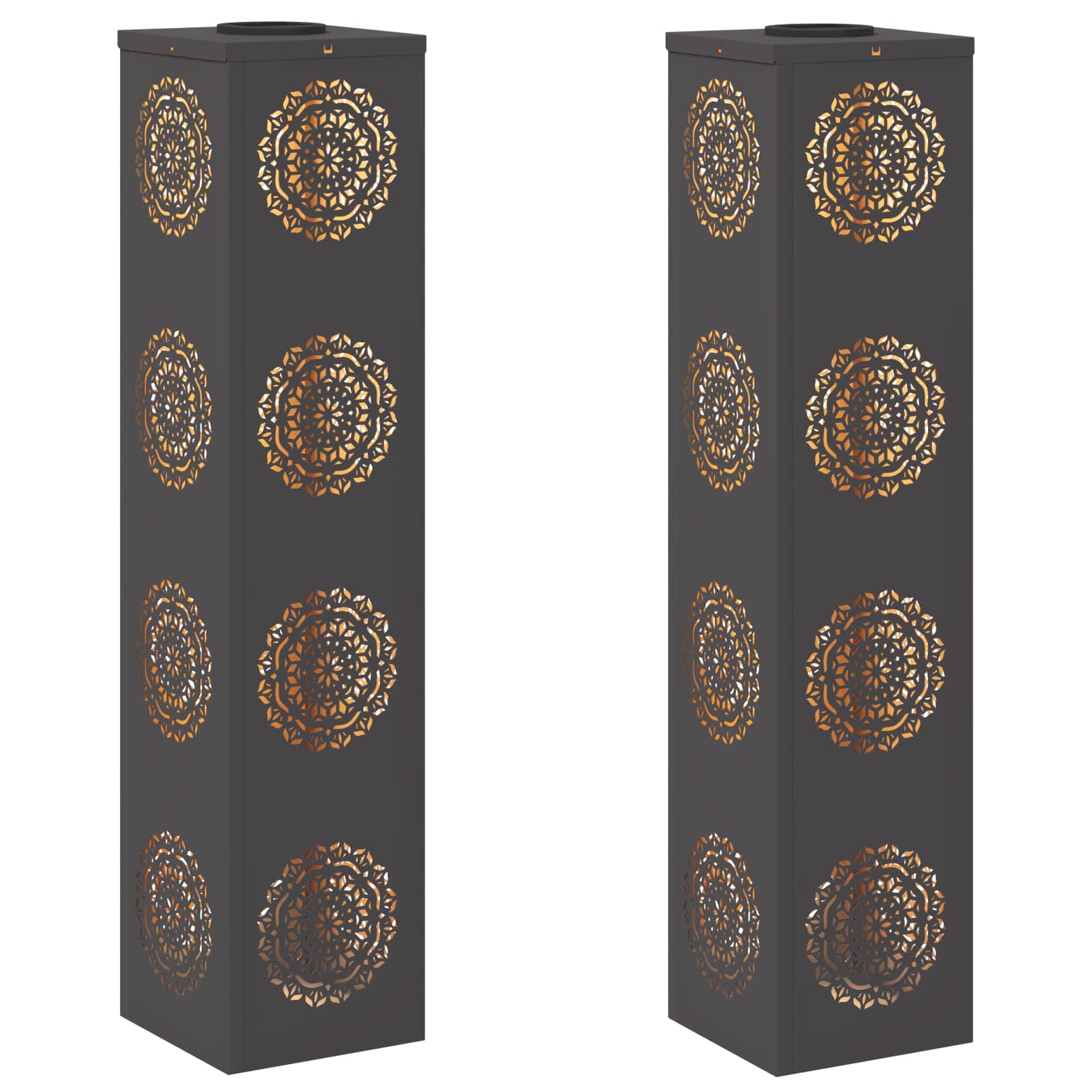 Saulės LED šaligatvio šviesa 2 pcs Juoda