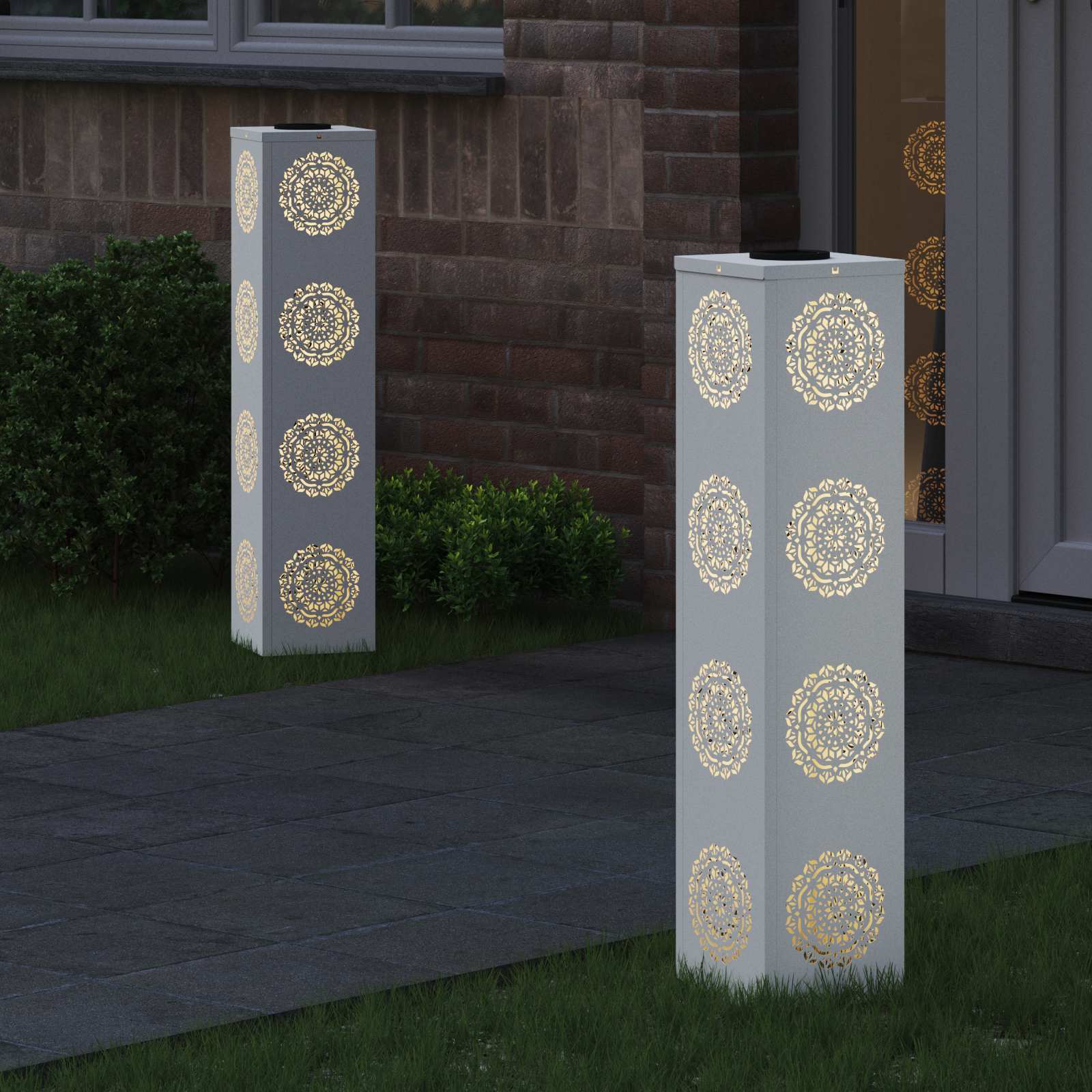 Saulės LED šaligatvio šviesa 2 pcs Balta