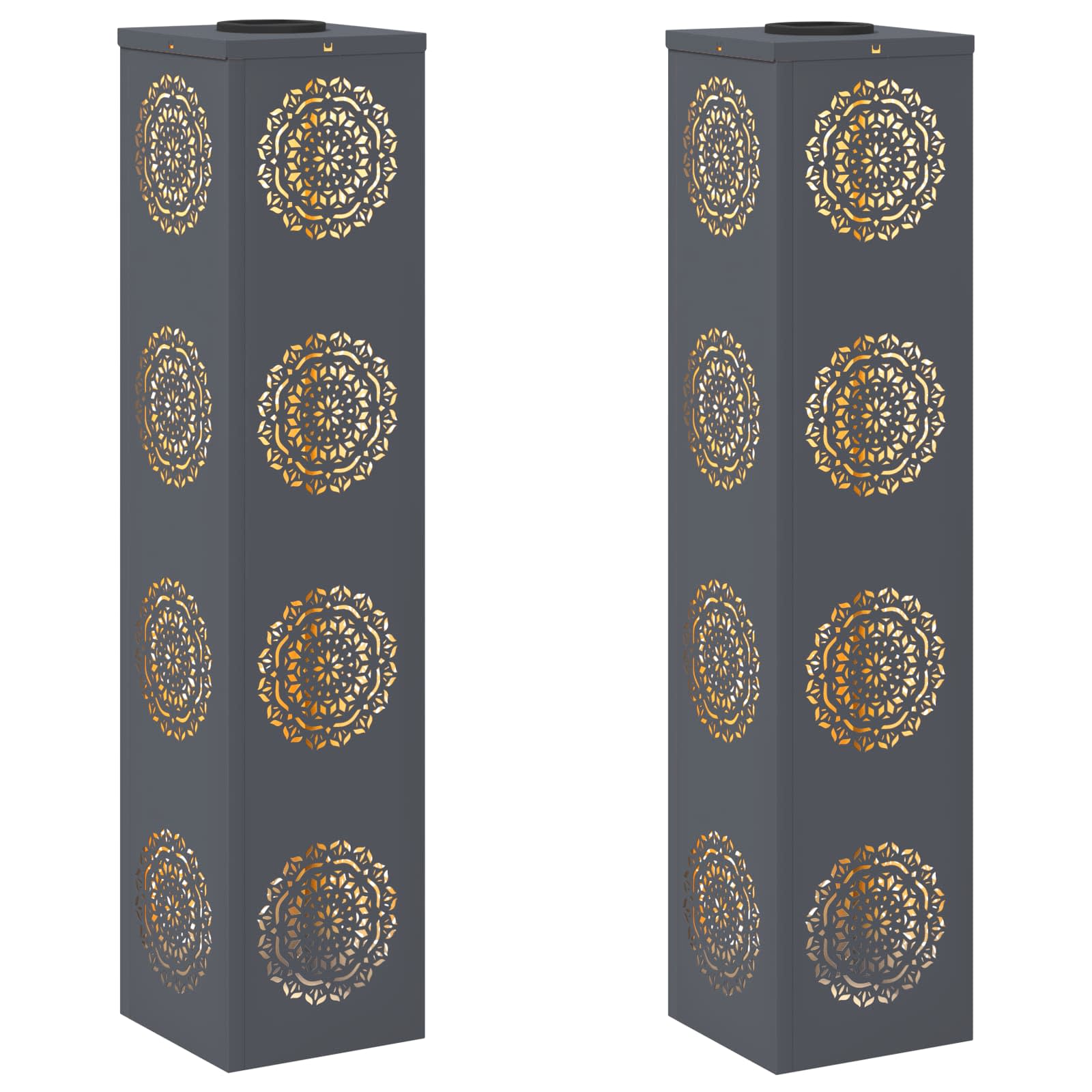 Saulės LED šaligatvio šviesa 2 pcs Antracitas