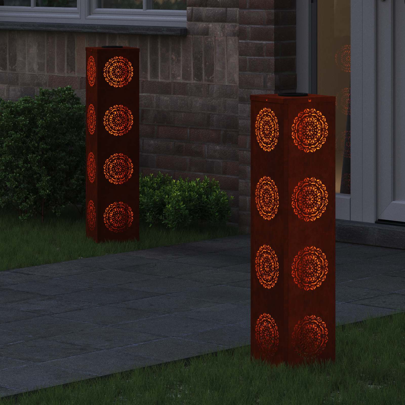 Saulės LED šaligatvio šviesa 2 pcs Rūdijanti