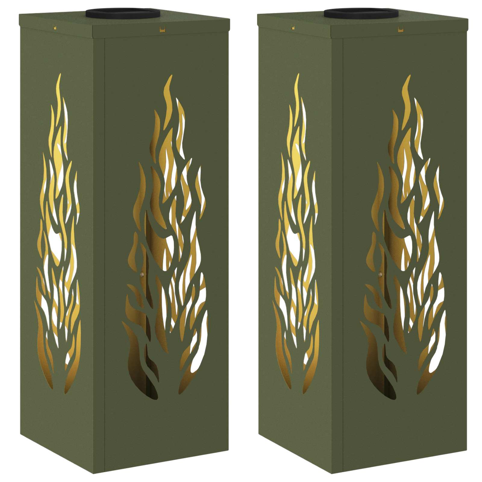 Saulės LED šaligatvio šviesa 2 pcs Alyvuogių žalia