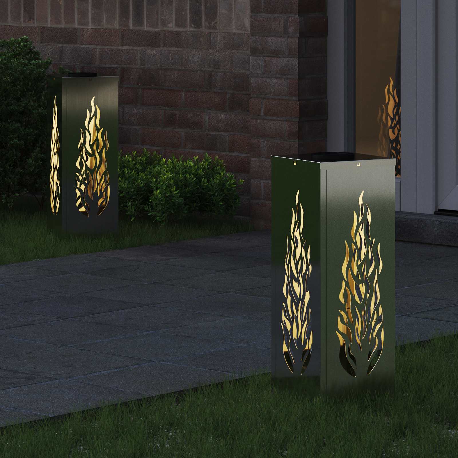 Saulės LED šaligatvio šviesa 2 pcs Sidabro Cinkuota plienas