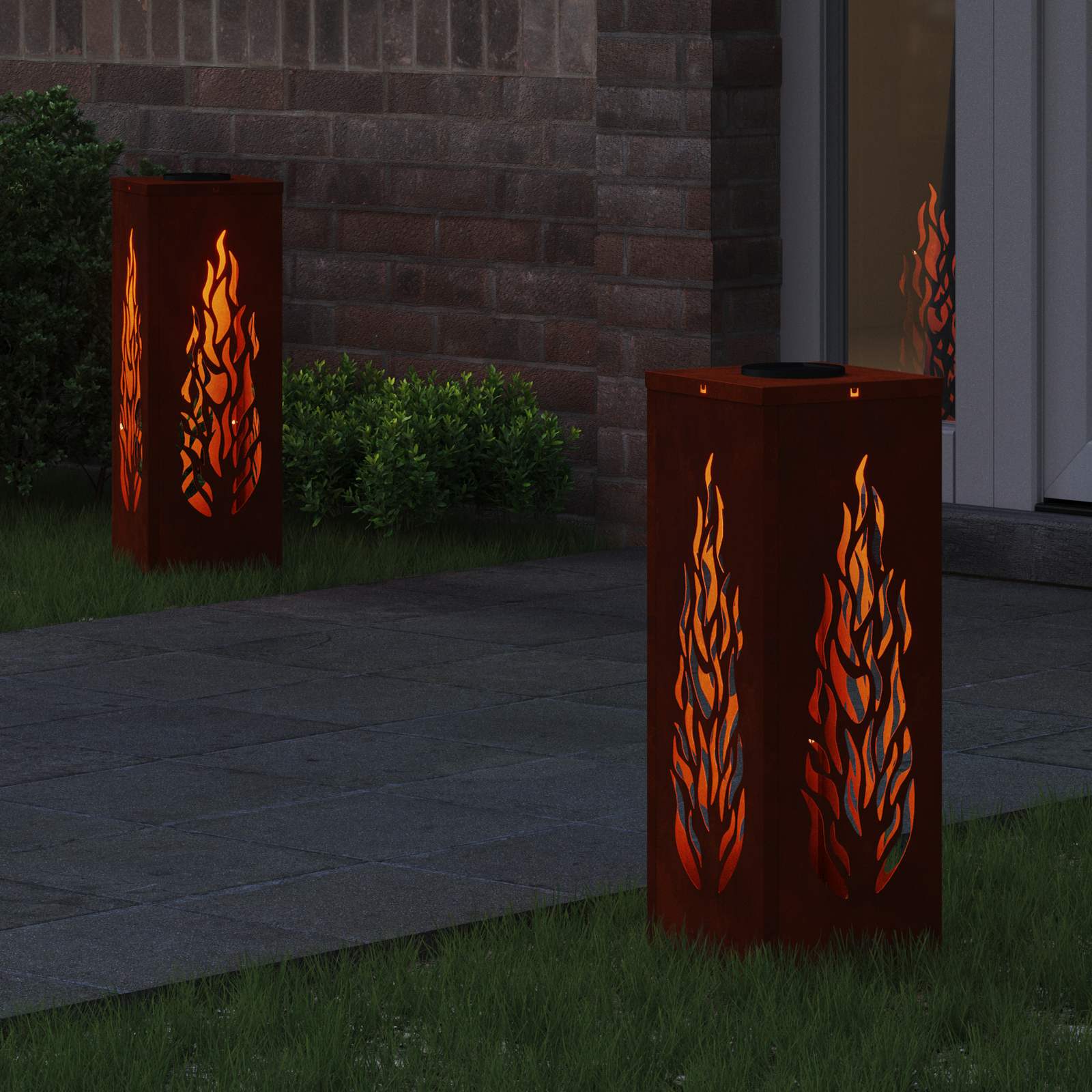 Saulės LED šaligatvio šviesa 2 pcs Bronzinė