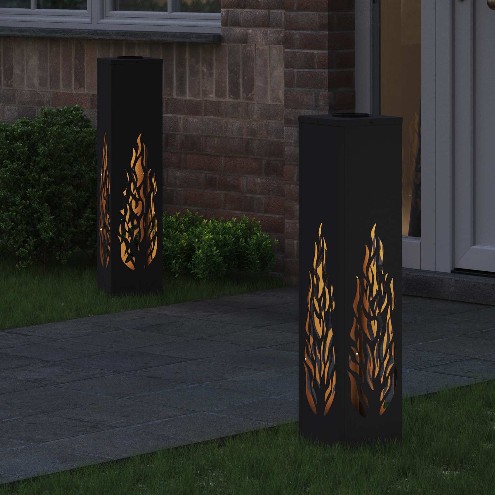 Saulės LED šaligatvio šviesa 2 pcs Juoda