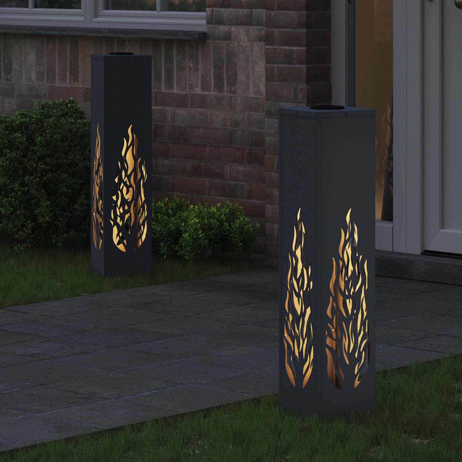 Saulės LED šaligatvio šviesa 2 pcs Antracitas