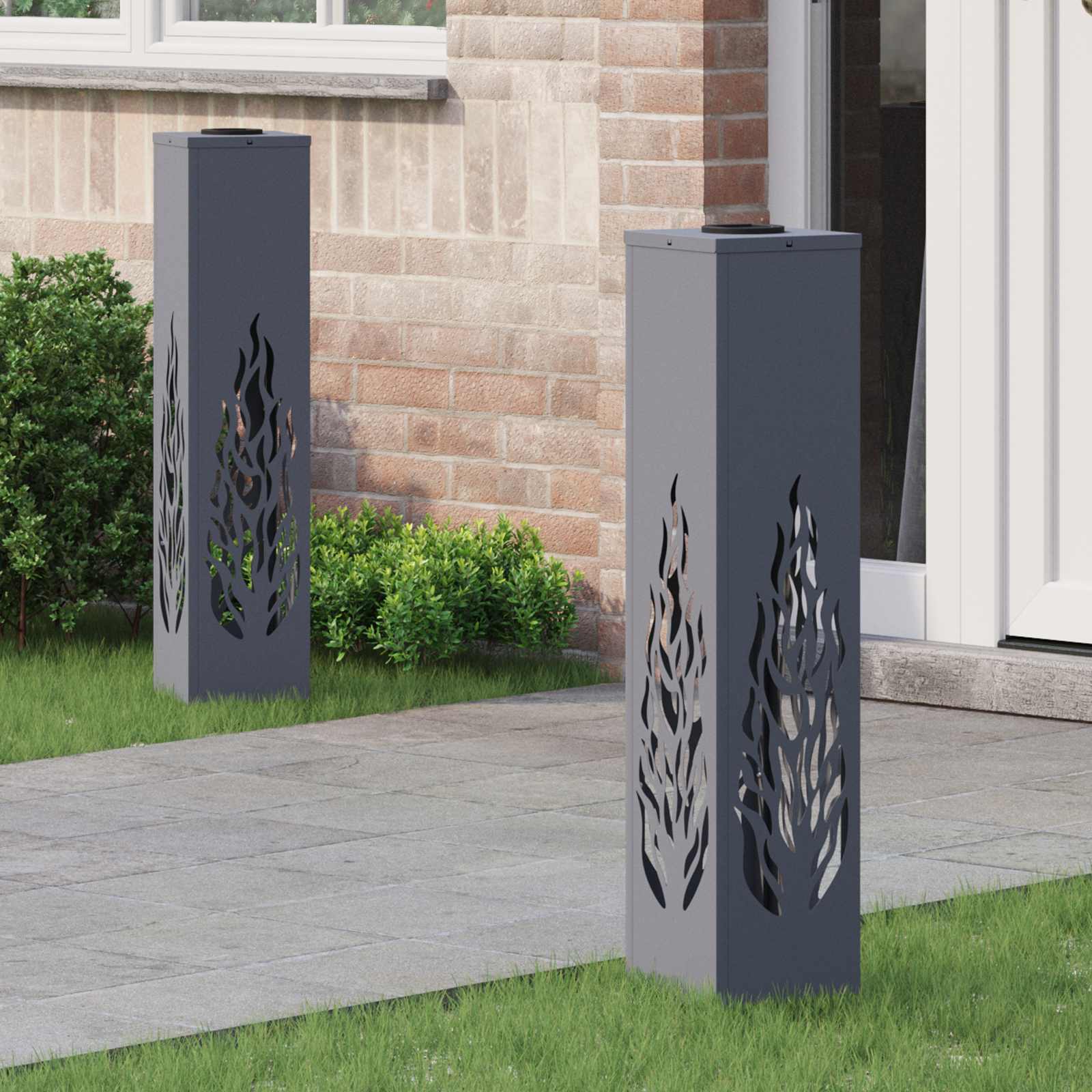Saulės LED šaligatvio šviesa 2 pcs Antracitas