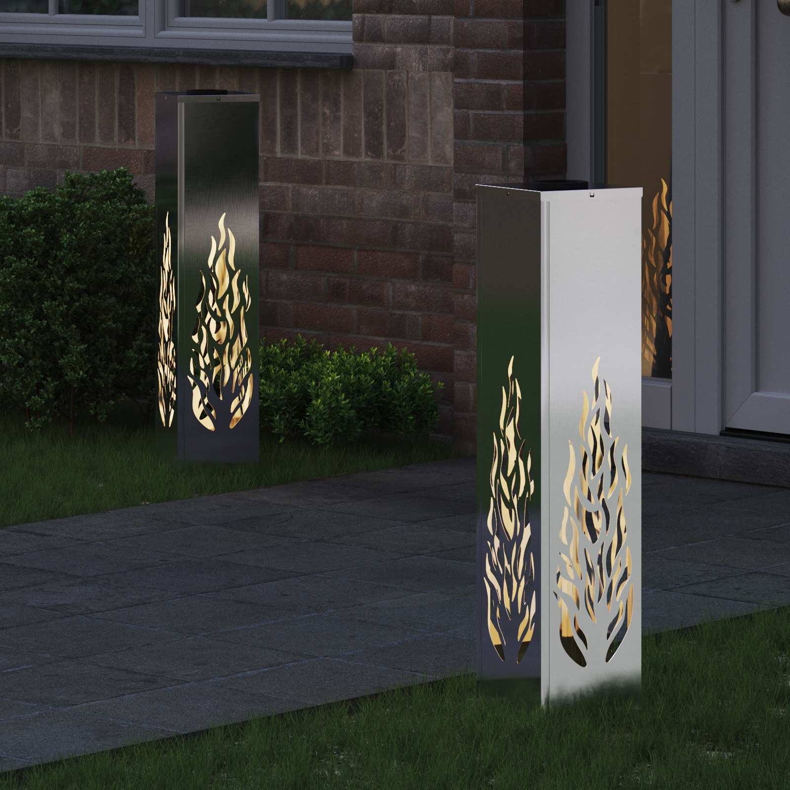 Saulės LED šaligatvio šviesa 2 pcs Sidabro Nerūdijantis Plienas