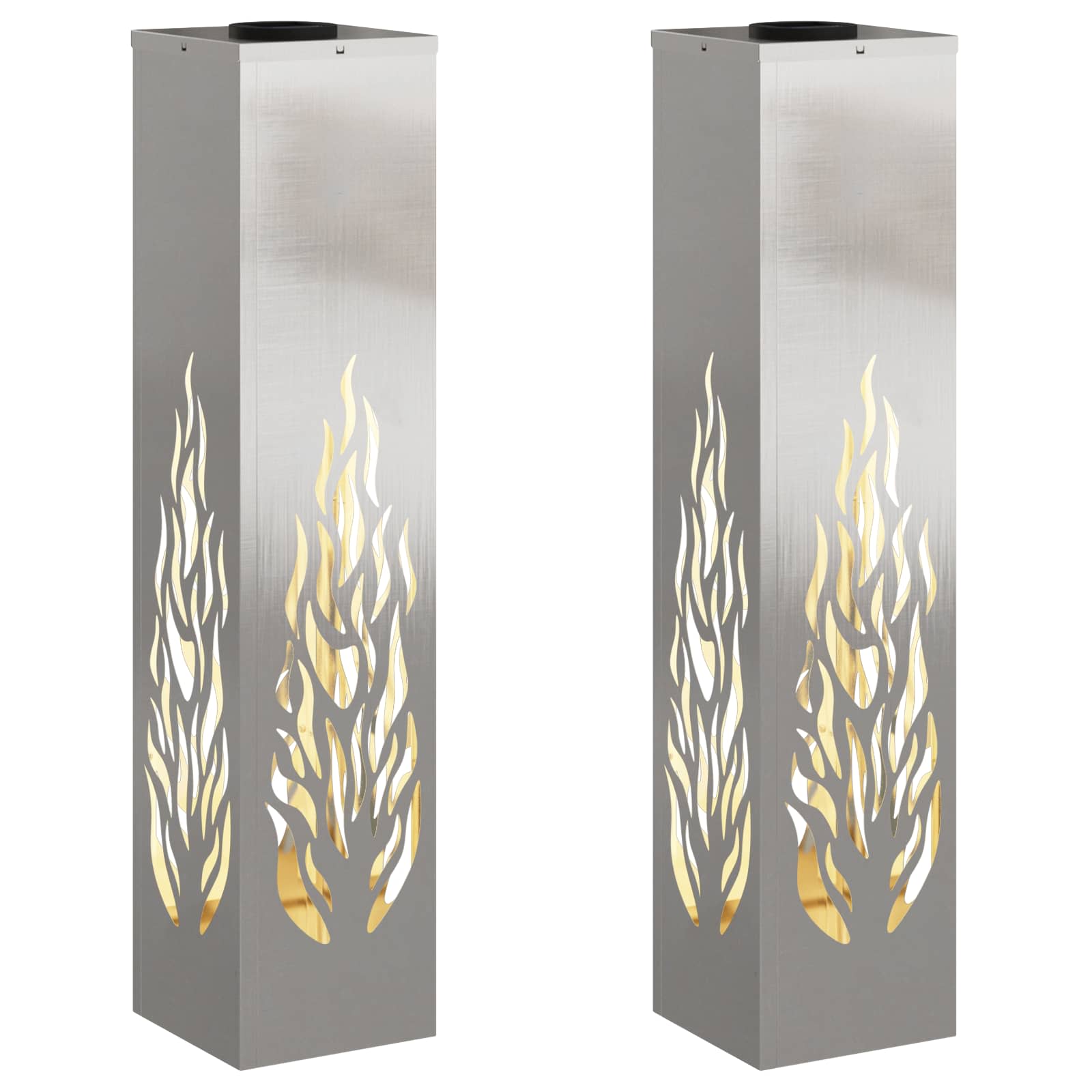 Saulės LED šaligatvio šviesa 2 pcs Sidabro Nerūdijantis Plienas