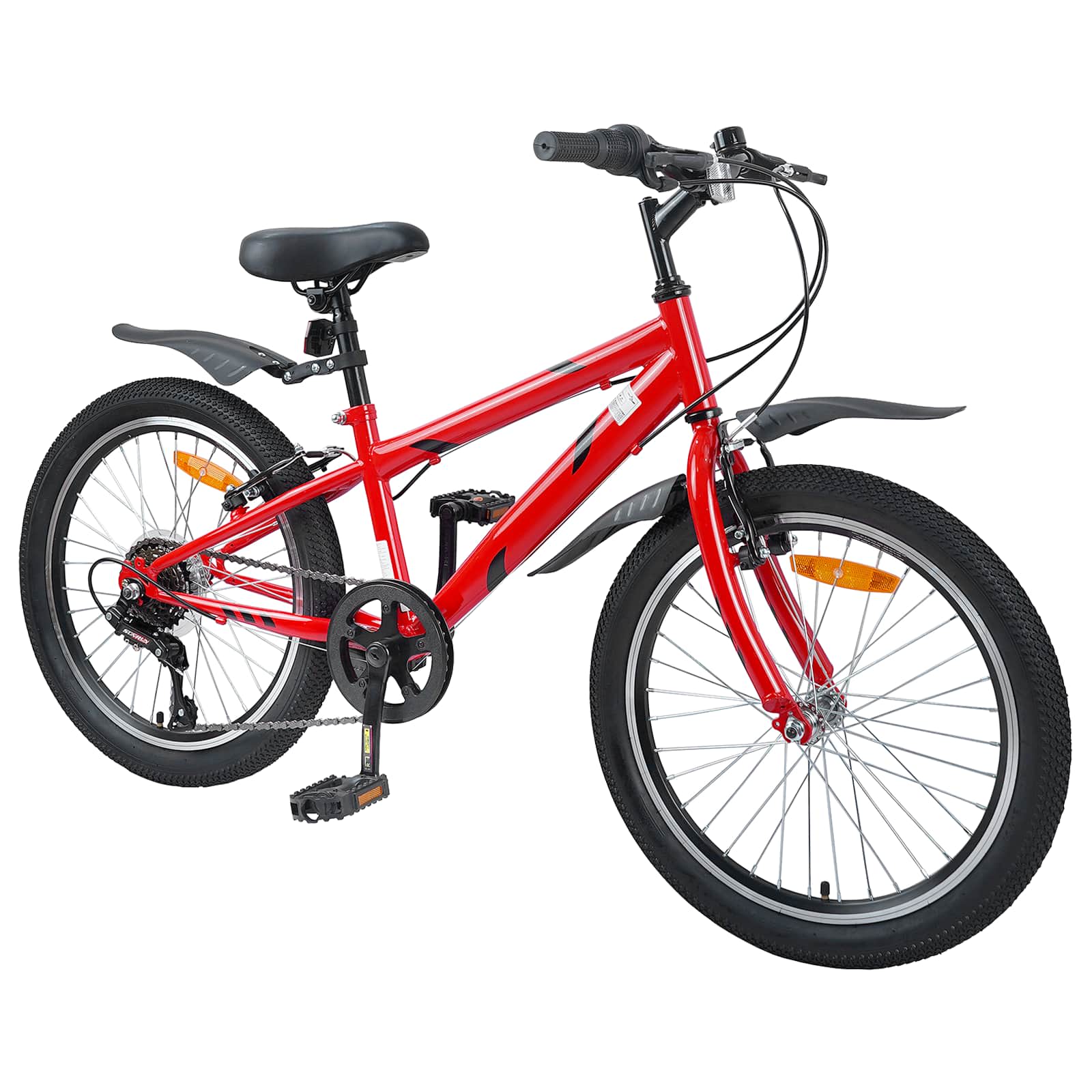 Vaikų Dviratis 20 Colių 6-Speed 6-11 metų amžiaus Raudona