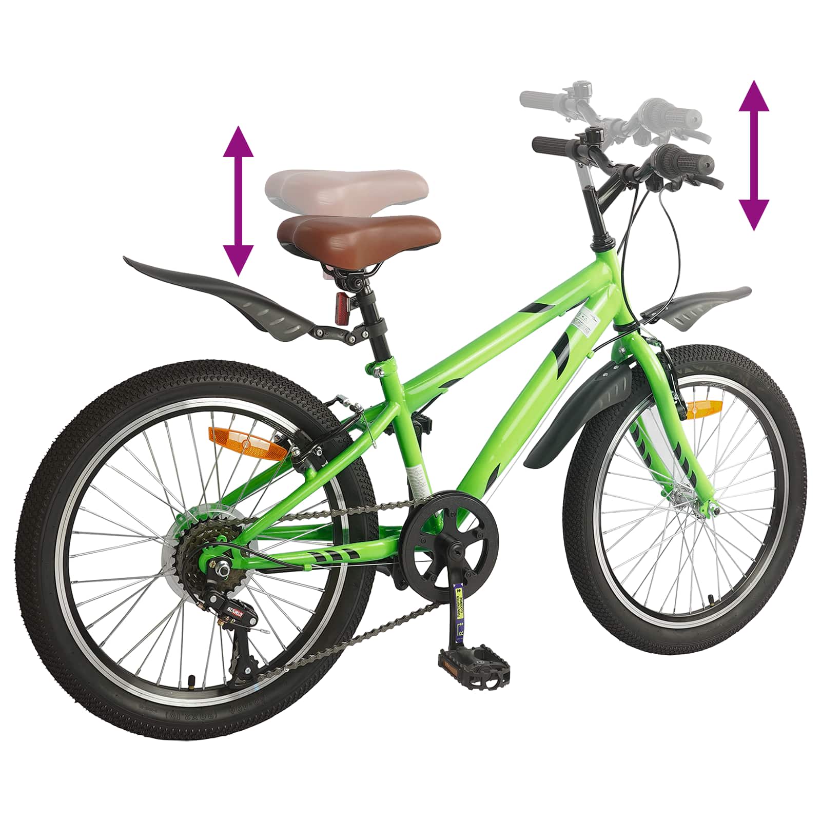 Vaikų Dviratis 24 Colių 6-Speed 8-12 metų Žalia
