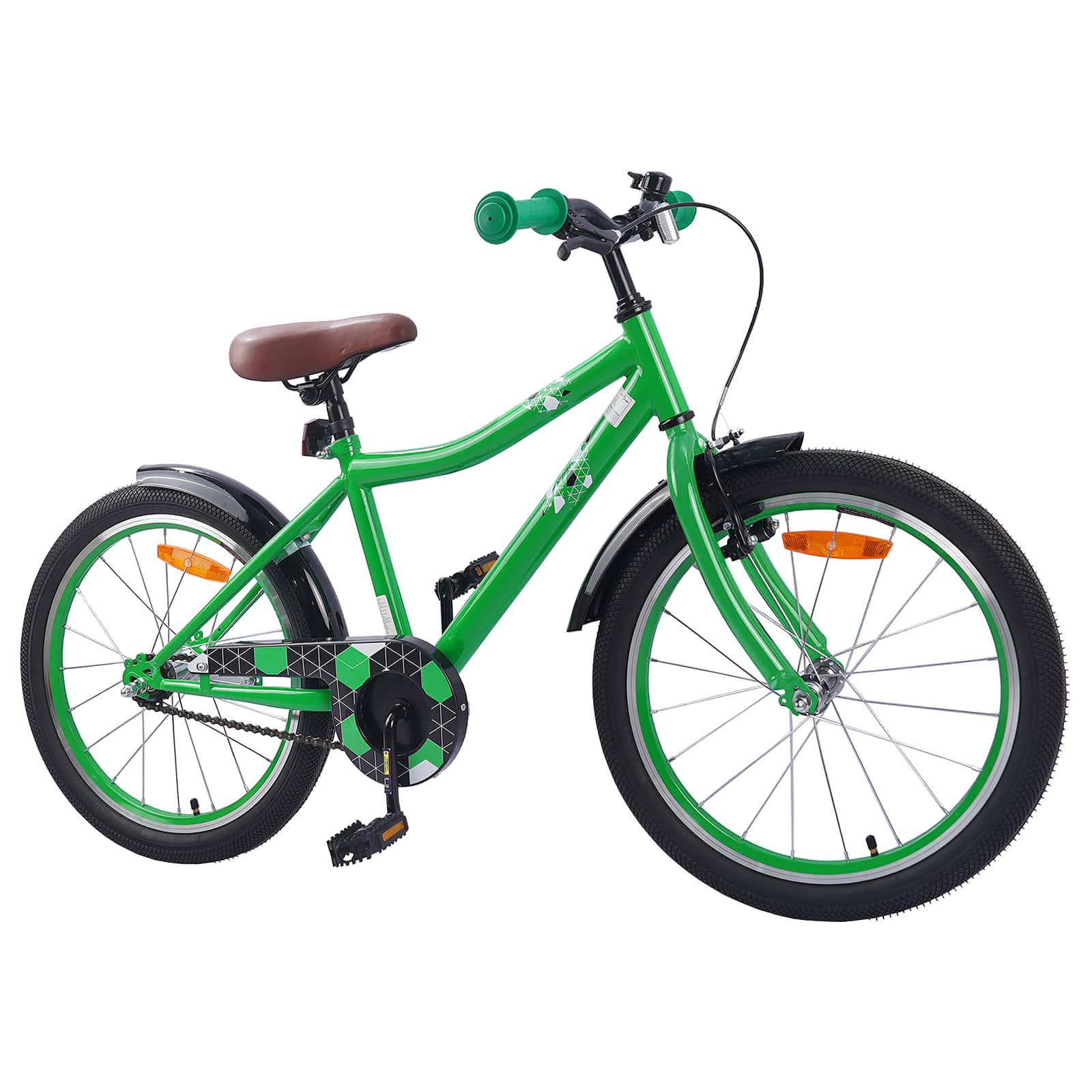 Bērnu velosipēds 18 collu 5-7 gadus veciem bērniem Zaļš