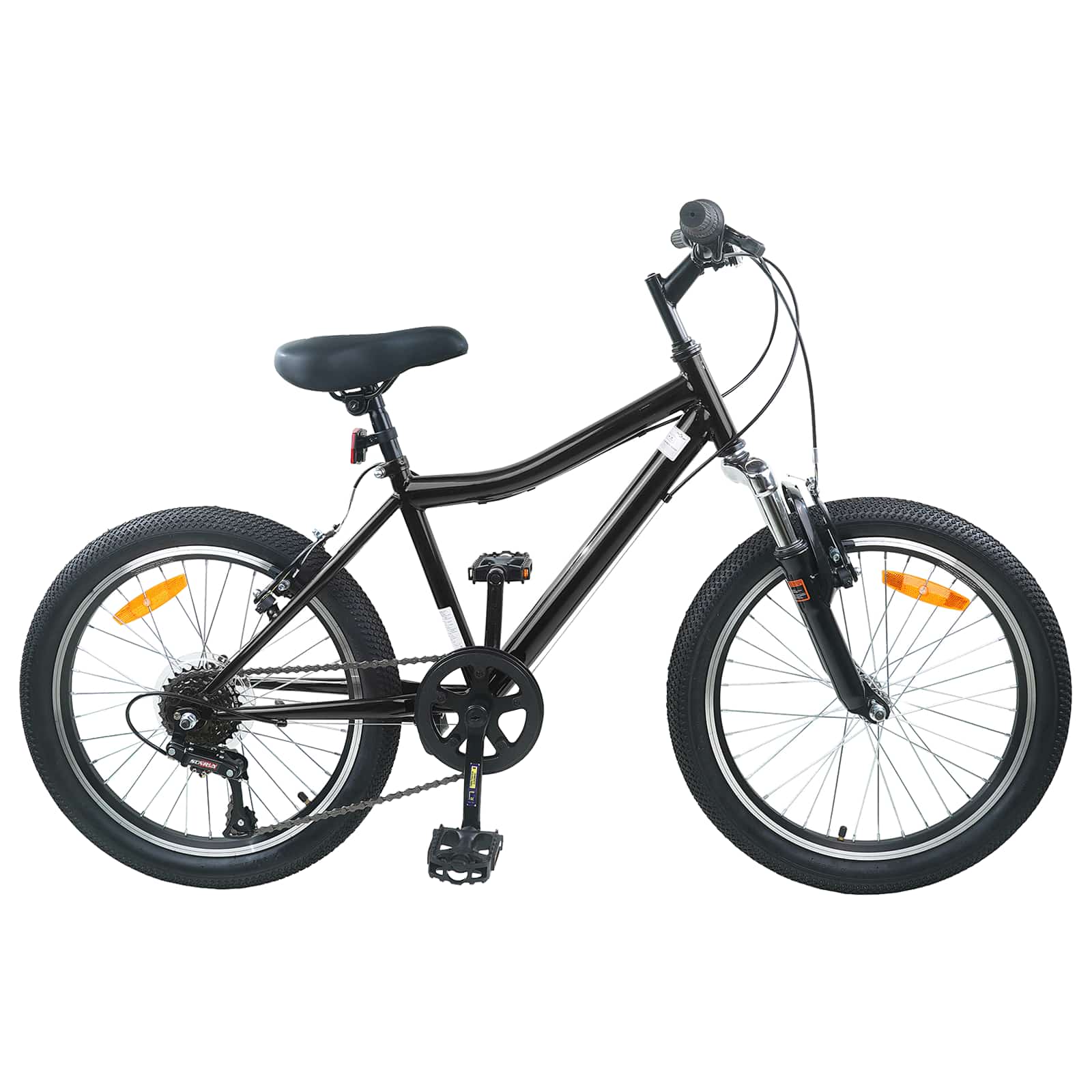 Vaikų Dviratis 20 Colių 6-Speed 6-11 metų amžiaus Juoda
